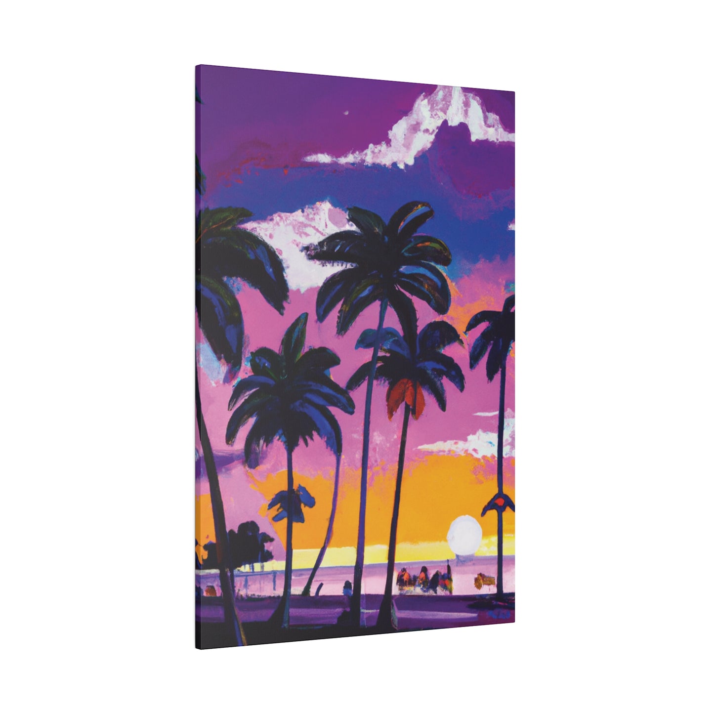 3714A - Miami Beach Sunset Painting Print | Miami | Beach | Sunset | Poster | Home Decor | Wall Art | Canvas