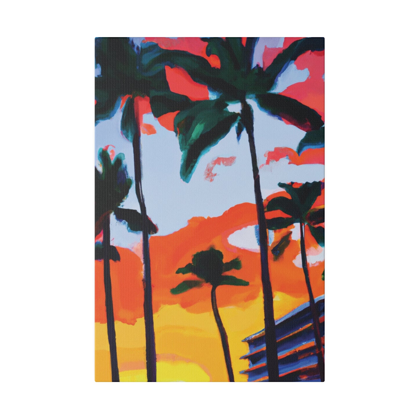 2741Q - Miami Beach Sunset Painting Print | Miami | Beach | Sunset | Poster | Home Decor | Wall Art | Canvas