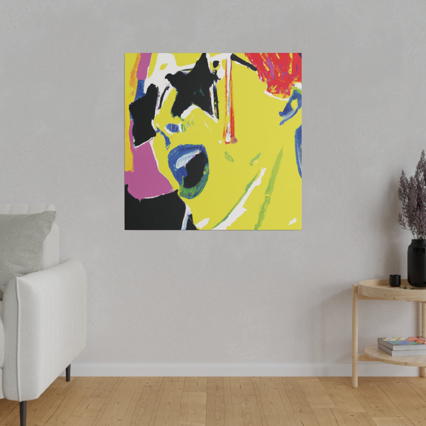 1328F - Rockstar Painting Print | Face | Abstract | Poster | Home Decor | Wall Art | Music Art | Canvas