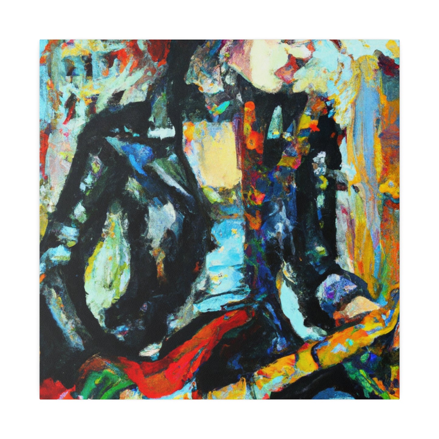 5127K - Rockstar Oil Painting Style Print | Poster | Home Decor | Wall Art | Music Art | Canvas