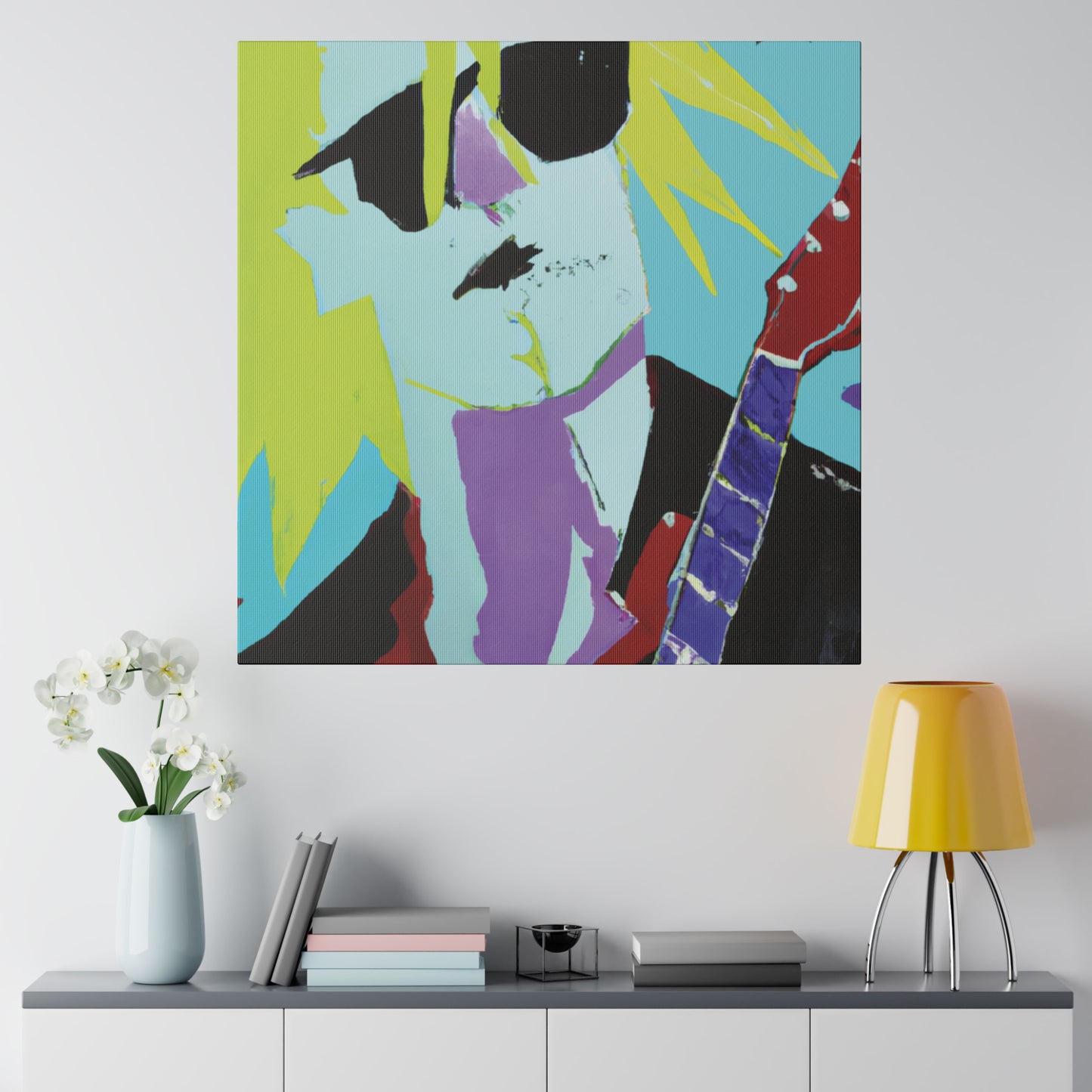 8267F - Rockstar Painting Print | Face | Abstract | Poster | Home Decor | Wall Art | Music Art | Canvas