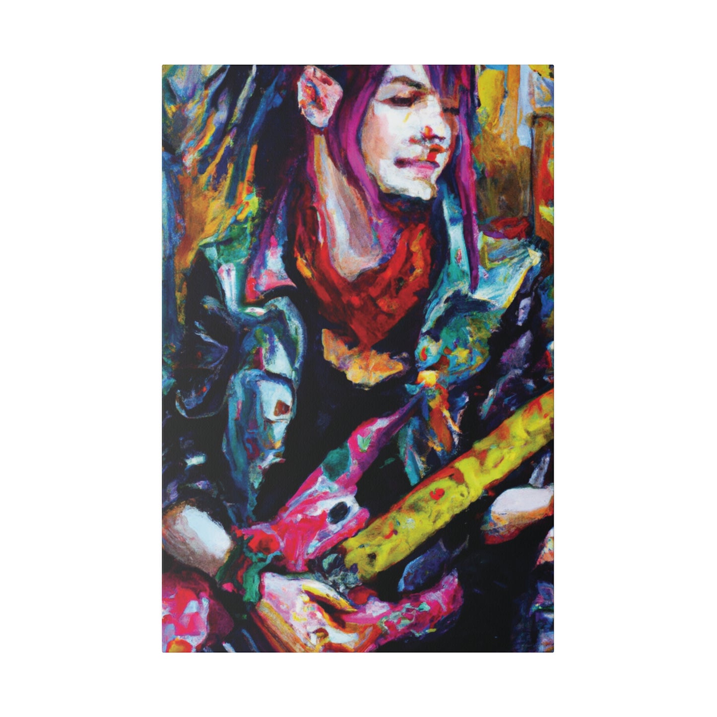 9128F - Rockstar Oil Painting Style Print | Poster | Home Decor | Wall Art | Music Art | Canvas