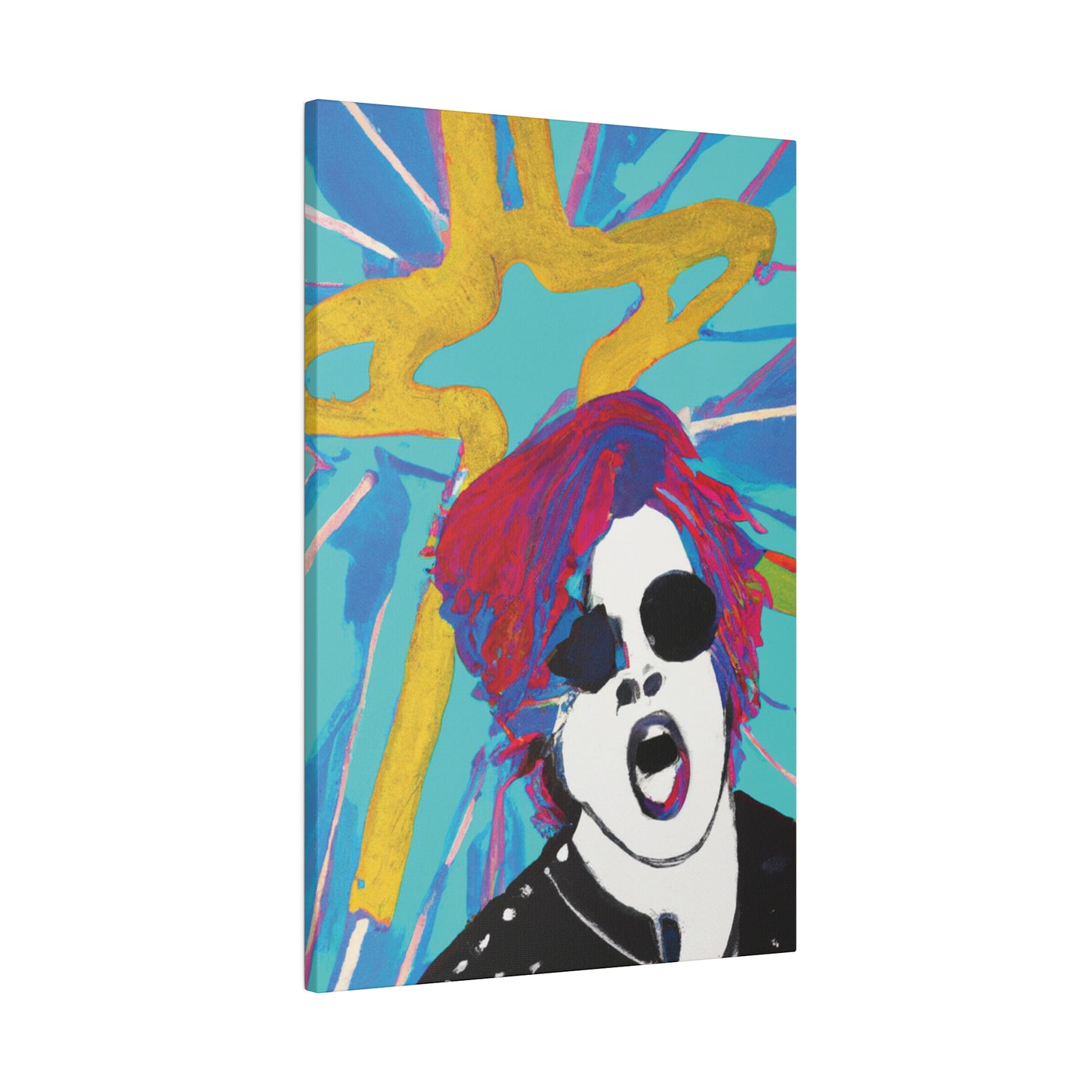 4567A - Rockstar Painting Print | Face | Abstract | Poster | Home Decor | Wall Art | Music Art | Canvas