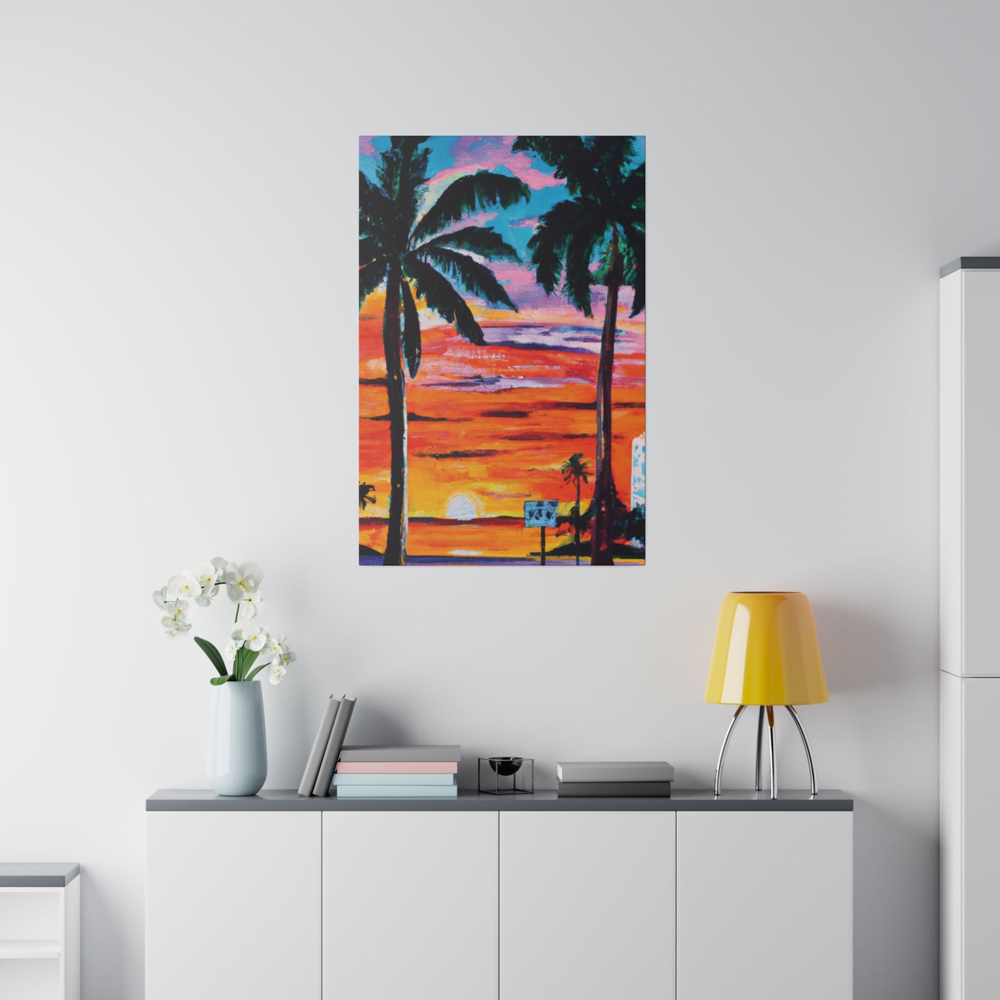 7358V - Miami Beach Sunset Painting Print | Miami | Beach | Sunset | Poster | Home Decor | Wall Art | Canvas