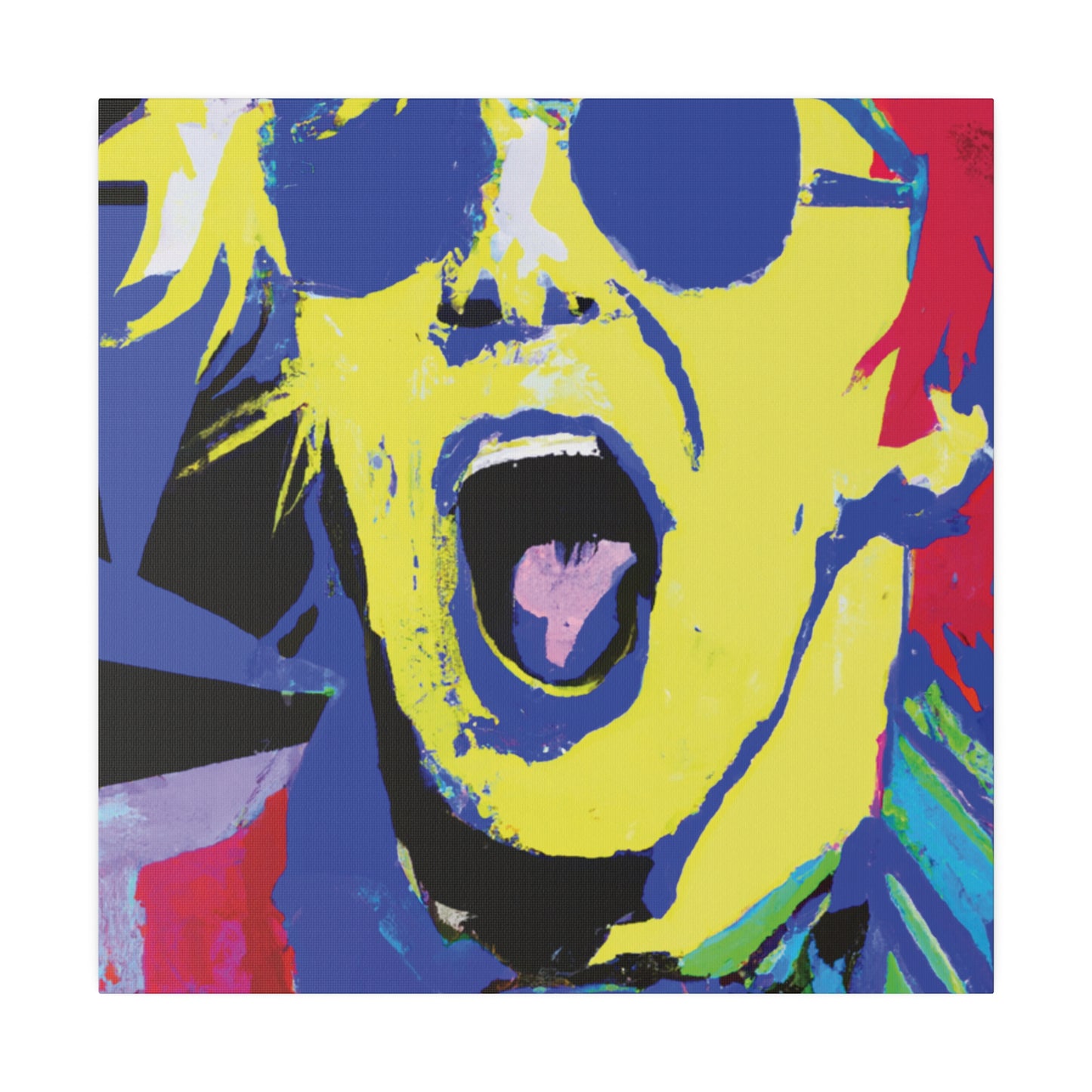 7451T - Rockstar Painting Print | Face | Abstract | Poster | Home Decor | Wall Art | Music Art | Canvas