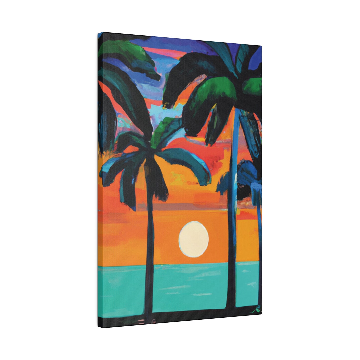 4567C - Miami Beach Sunset Painting Print | Miami | Beach | Sunset | Poster | Home Decor | Wall Art | Canvas