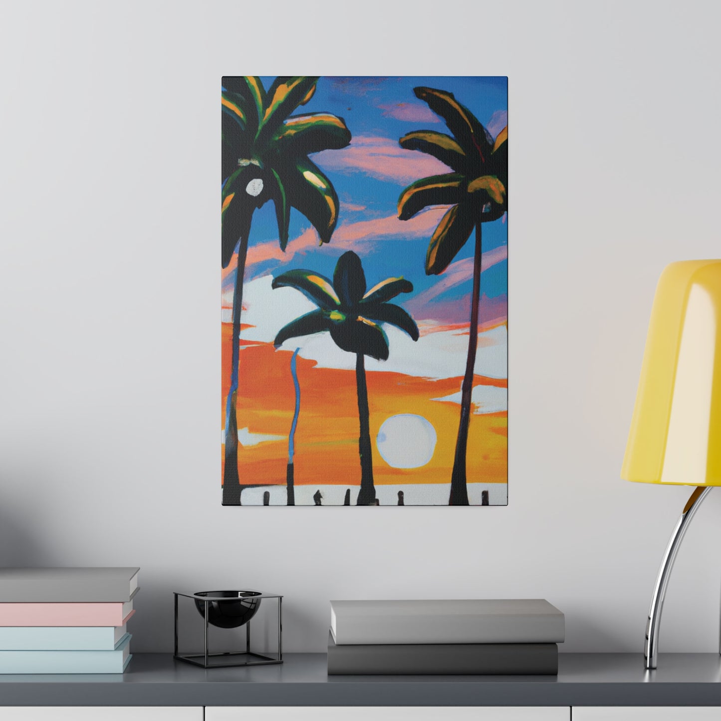 7745G - Miami Beach Sunset Painting Print | Miami | Beach | Sunset | Poster | Home Decor | Wall Art | Canvas