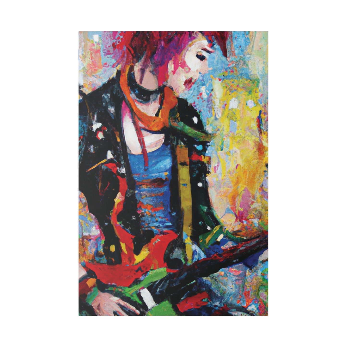 3151J - Rockstar Oil Painting Style Print | Poster | Home Decor | Wall Art | Music Art | Canvas