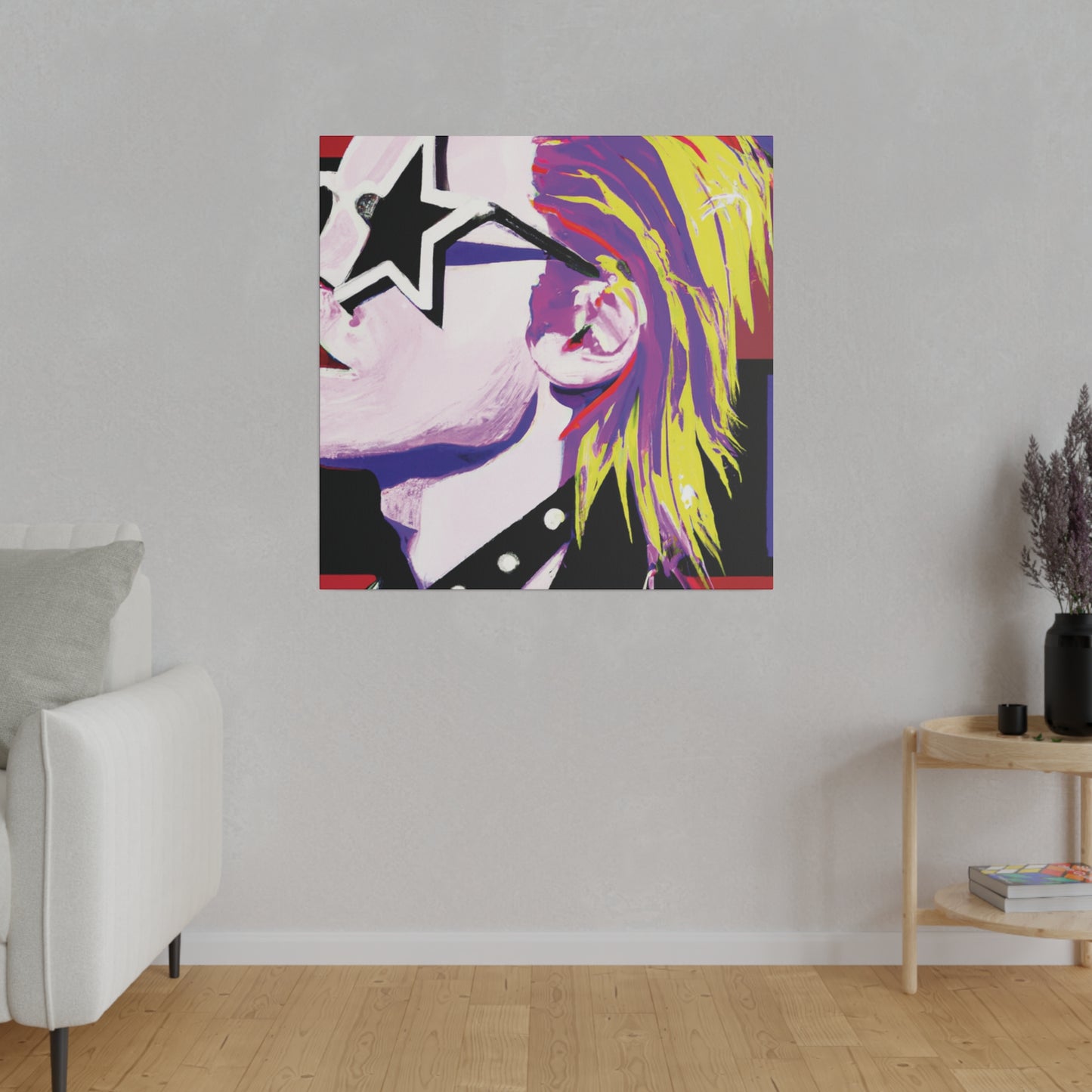 7547K - Rockstar Painting Print | Face | Abstract | Poster | Home Decor | Wall Art | Music Art | Canvas