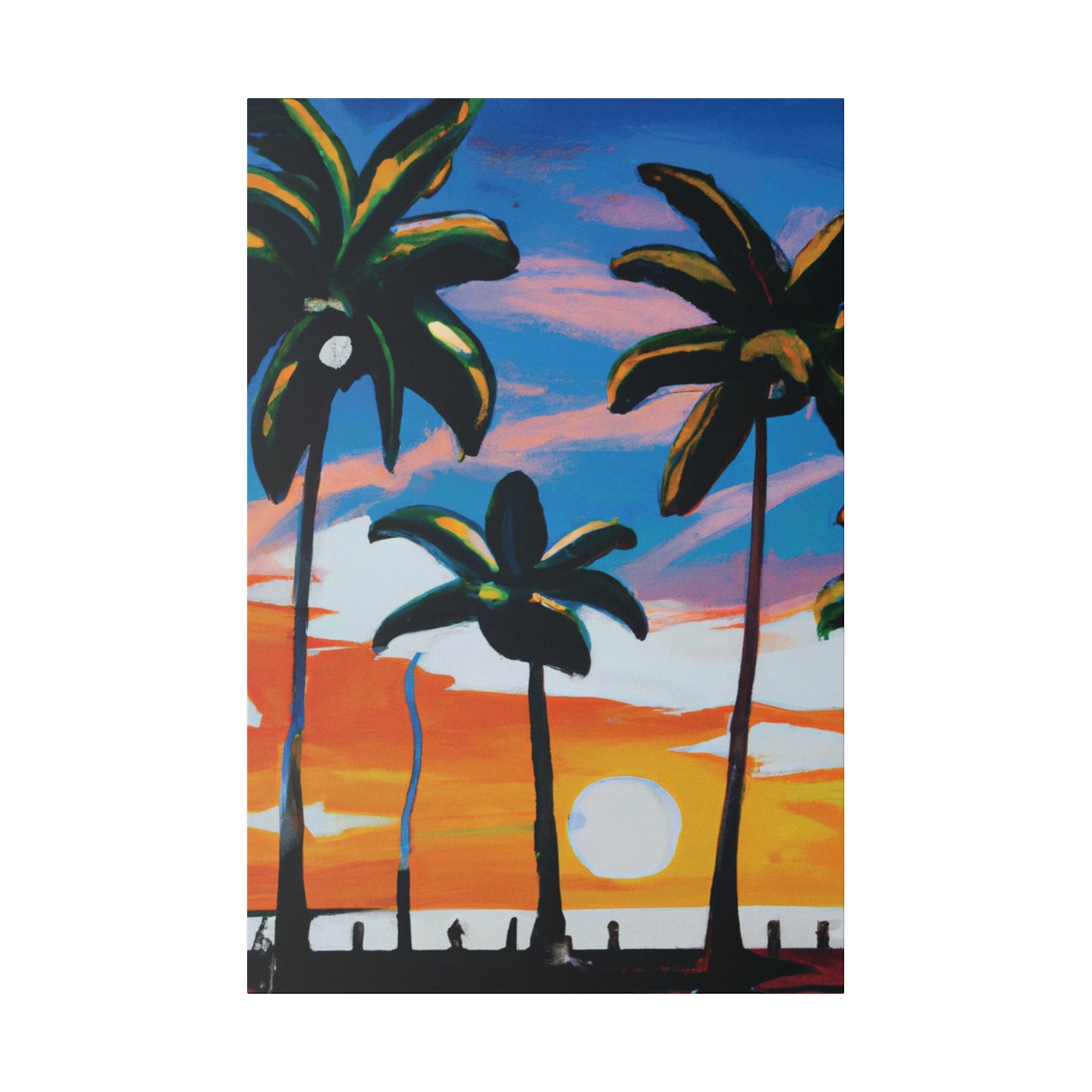 7745G - Miami Beach Sunset Painting Print | Miami | Beach | Sunset | Poster | Home Decor | Wall Art | Canvas