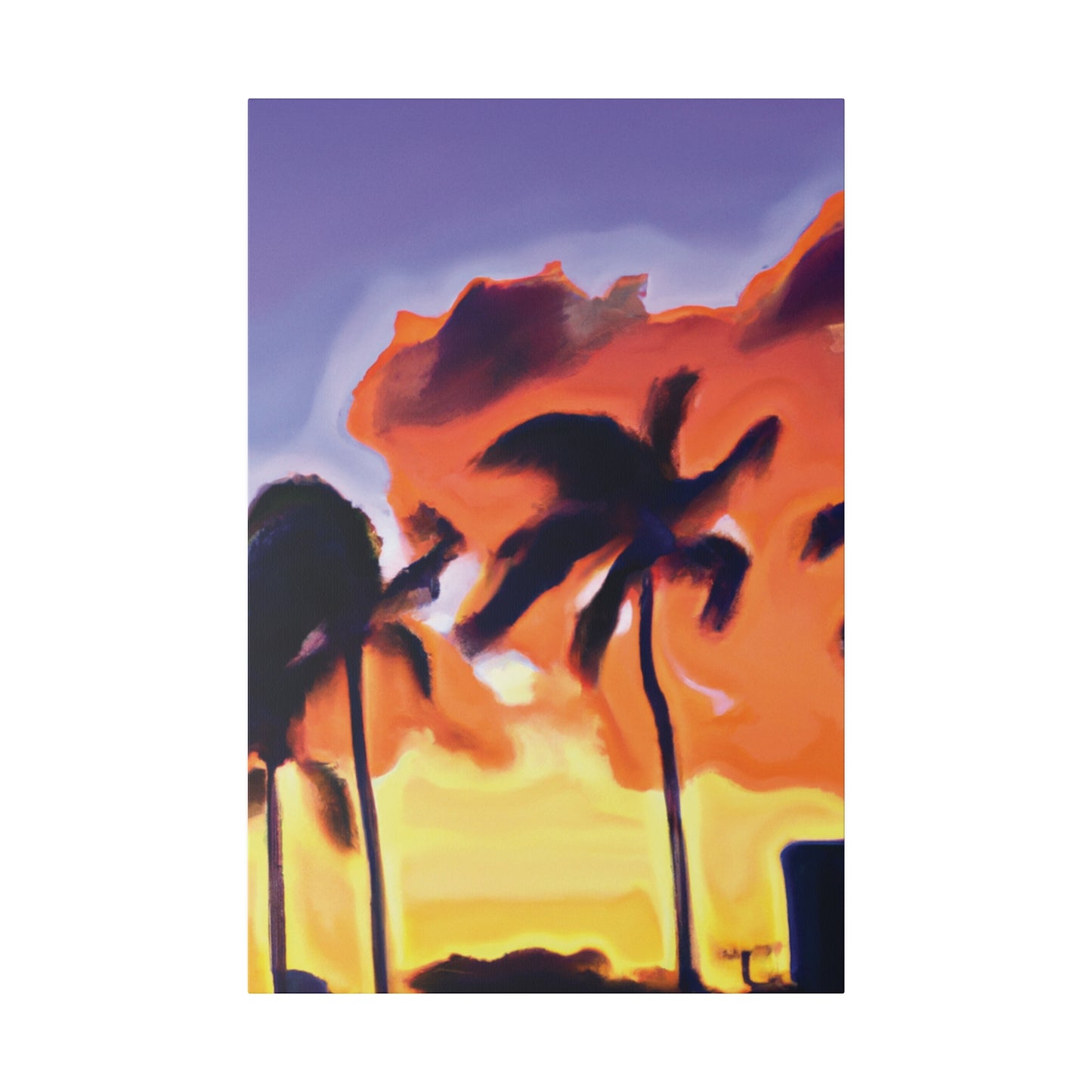 3415F - Miami Beach Sunset Painting Print | Miami | Beach | Sunset | Poster | Home Decor | Wall Art | Canvas