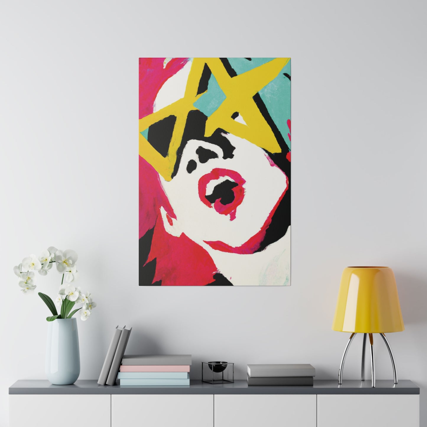 9419T - Rockstar Painting Print | Face | Abstract | Poster | Home Decor | Wall Art | Music Art | Canvas