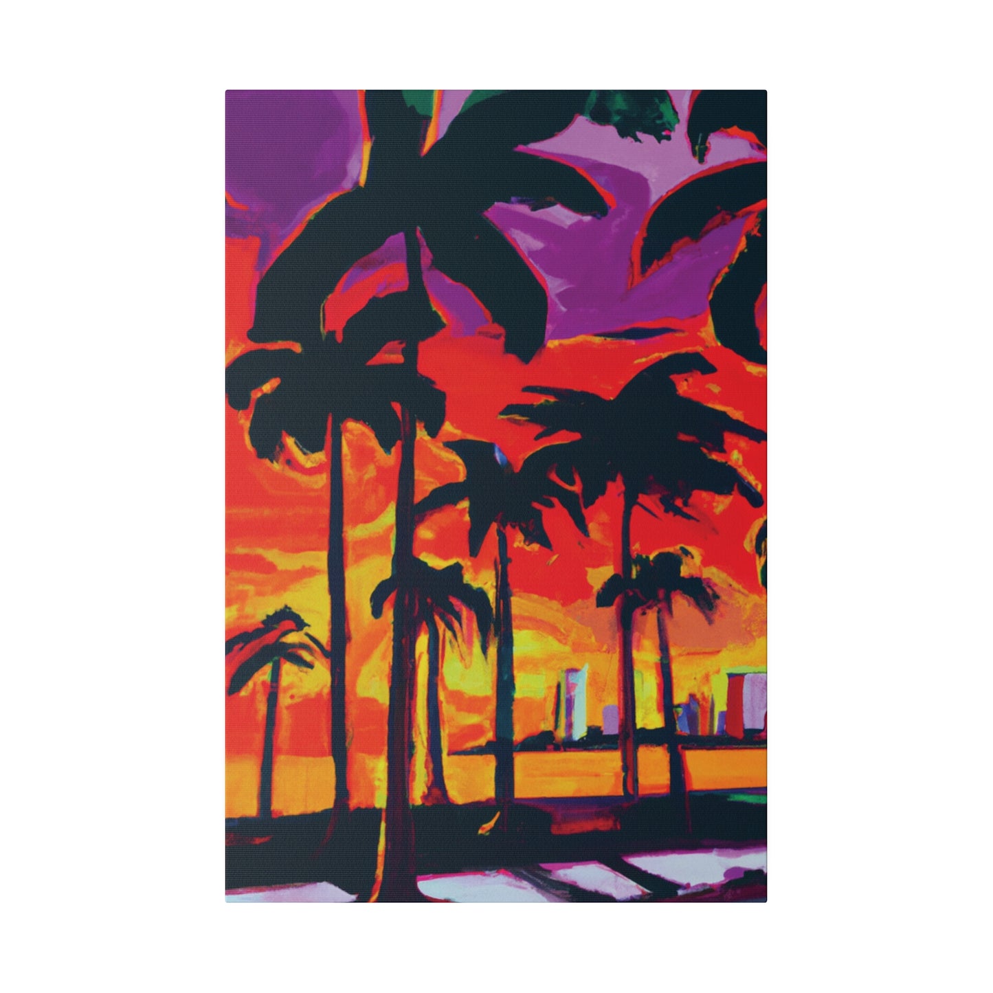 3128K - Miami Beach Sunset Painting Print | Miami | Beach | Sunset | Poster | Home Decor | Wall Art | Canvas