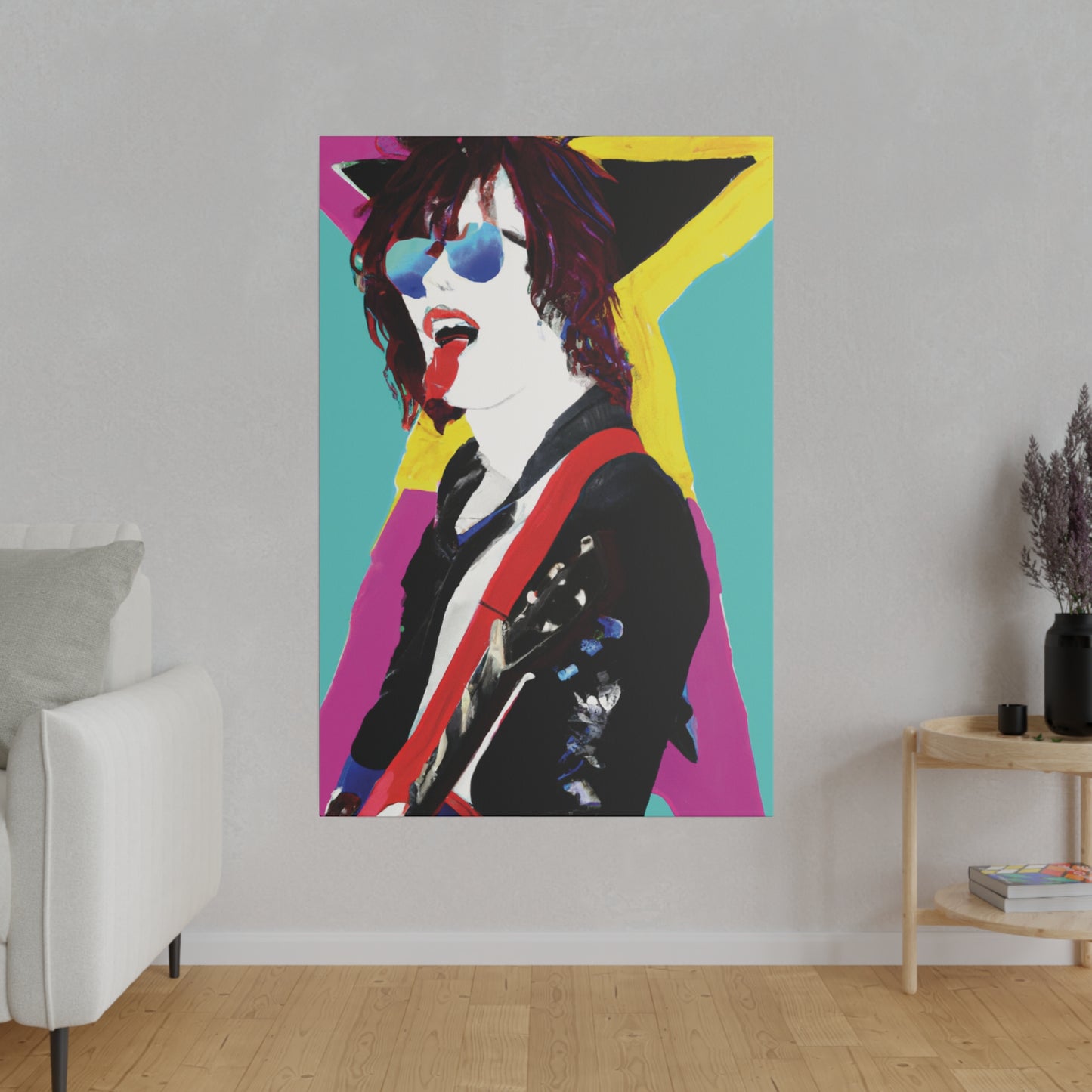 8865A - Rockstar Painting Print | Face | Abstract | Poster | Home Decor | Wall Art | Music Art | Canvas