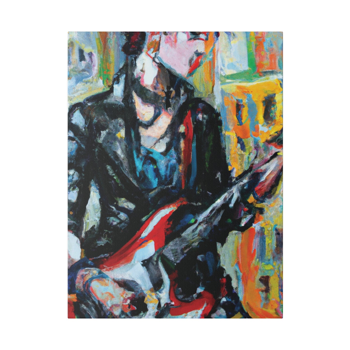 9646Q - Rockstar Oil Painting Style Print | Poster | Home Decor | Wall Art | Music Art | Canvas