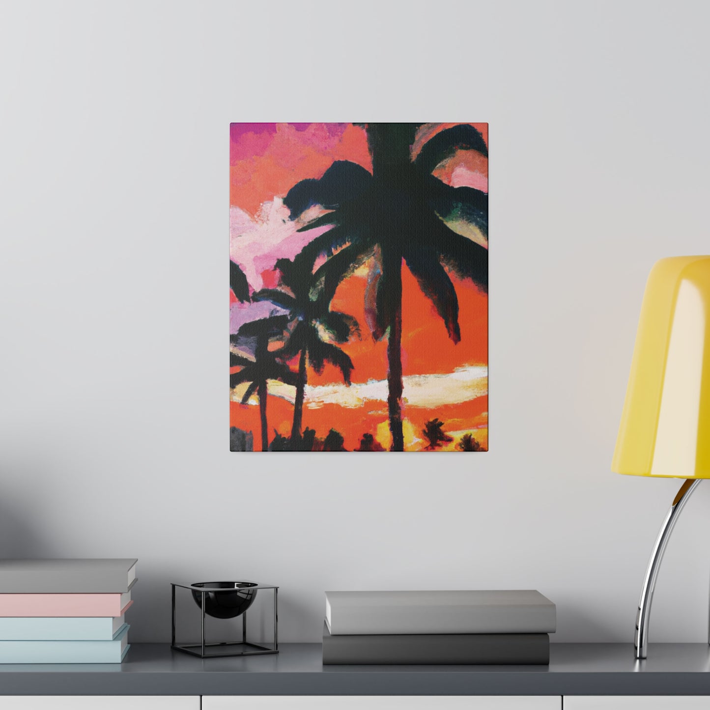 2734M - Miami Beach Sunset Painting Print | Miami | Beach | Sunset | Poster | Home Decor | Wall Art | Canvas