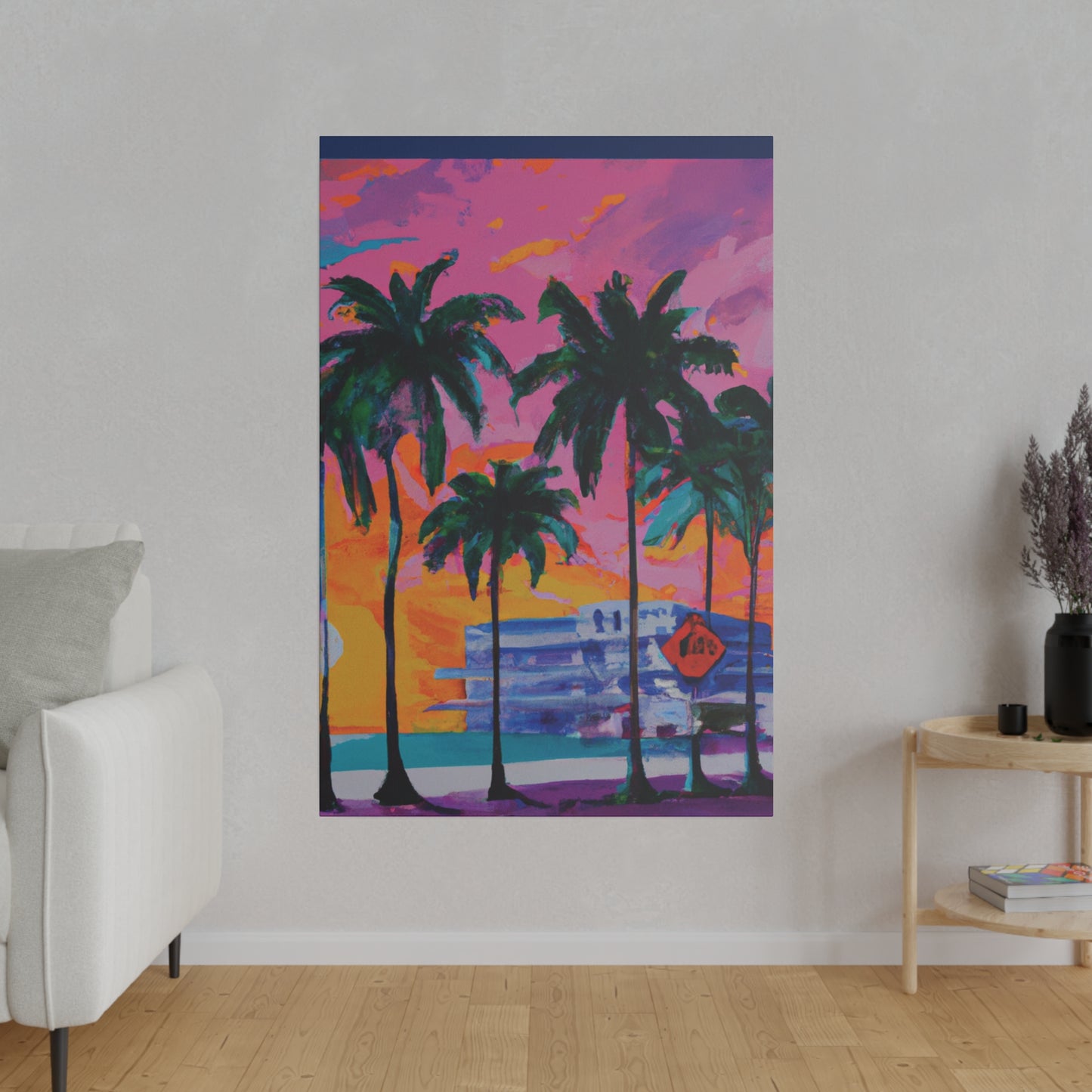 5487P - Miami Beach Sunset Painting Print | Miami | Beach | Sunset | Poster | Home Decor | Wall Art | Canvas