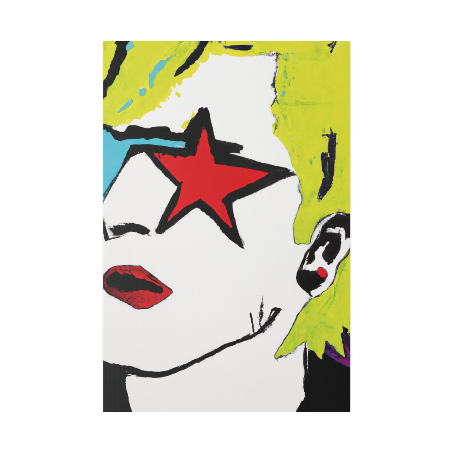 6352S - Rockstar Painting Print | Face | Abstract | Poster | Home Decor | Wall Art | Music Art | Canvas