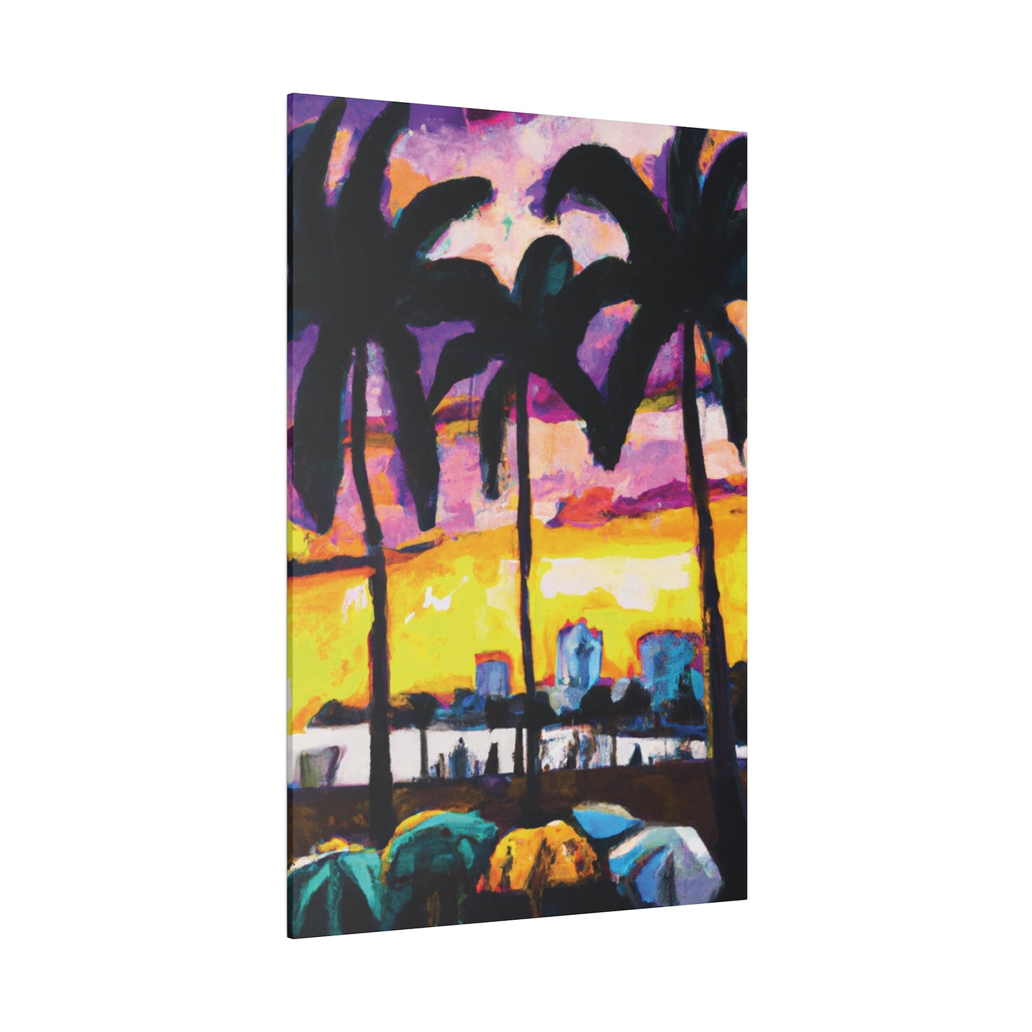 5162A - Miami Beach Sunset Painting Print | Miami | Beach | Sunset | Poster | Home Decor | Wall Art | Canvas