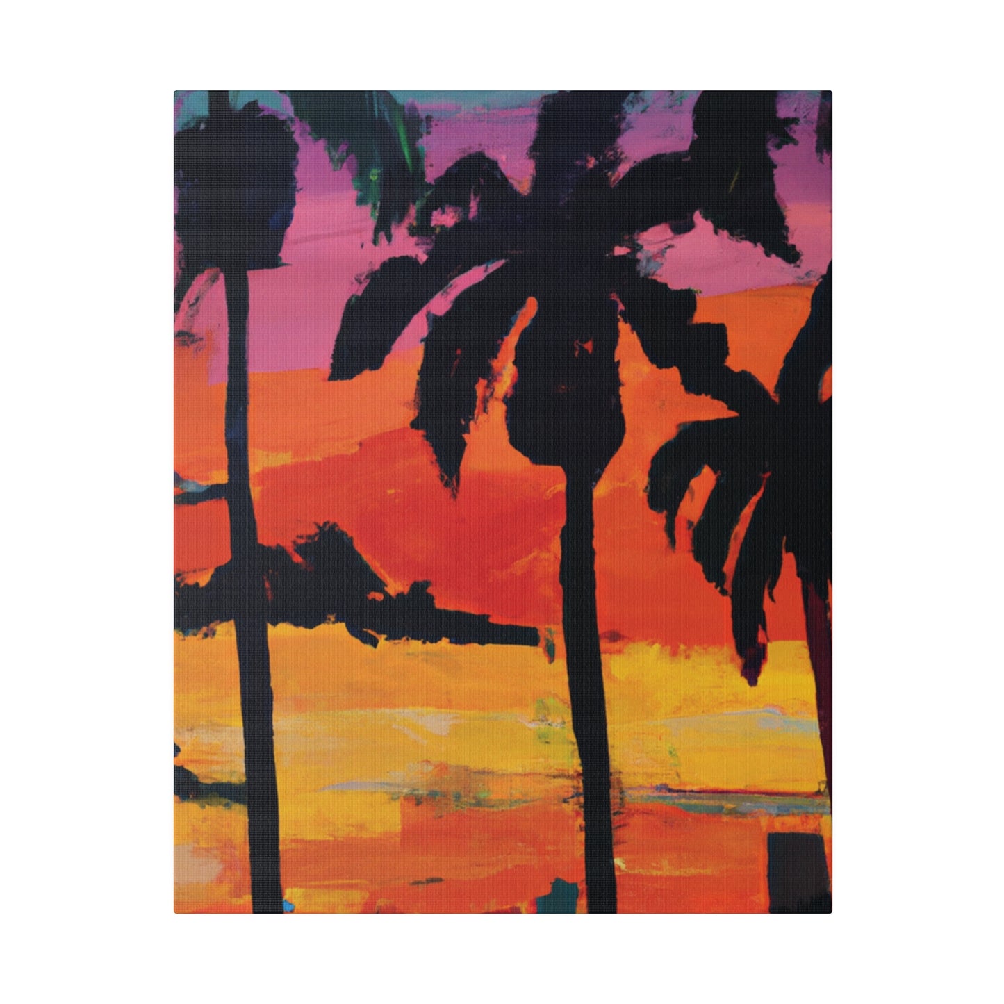 7389S - Miami Beach Sunset Painting Print | Miami | Beach | Sunset | Poster | Home Decor | Wall Art | Canvas