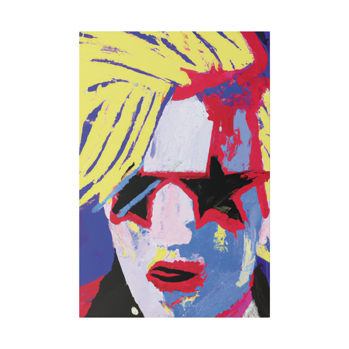 4762T - Rockstar Painting Print | Face | Abstract | Poster | Home Decor | Wall Art | Music Art | Canvas
