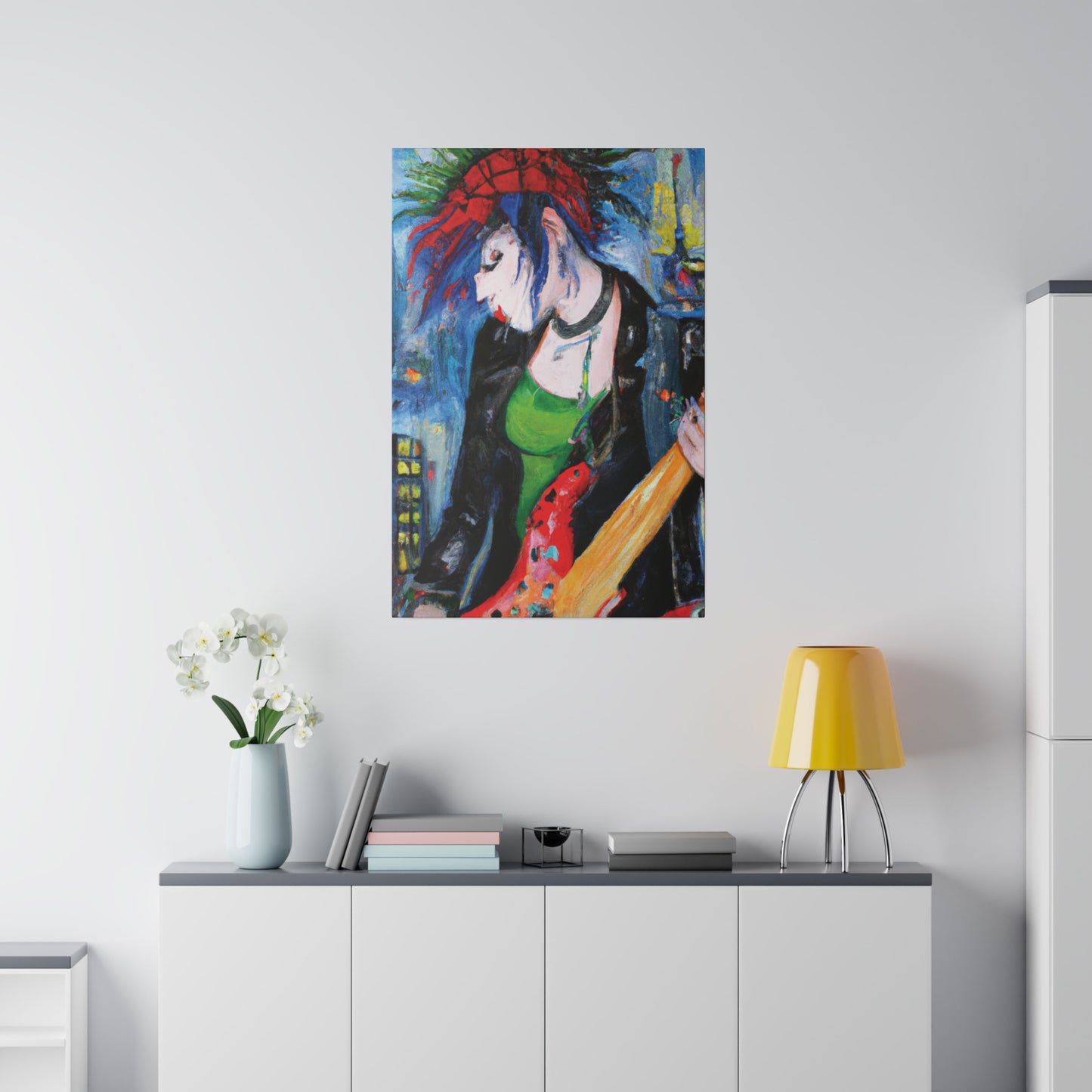 9423T - Rockstar Oil Painting Style Print | Poster | Home Decor | Wall Art | Music Art | Canvas