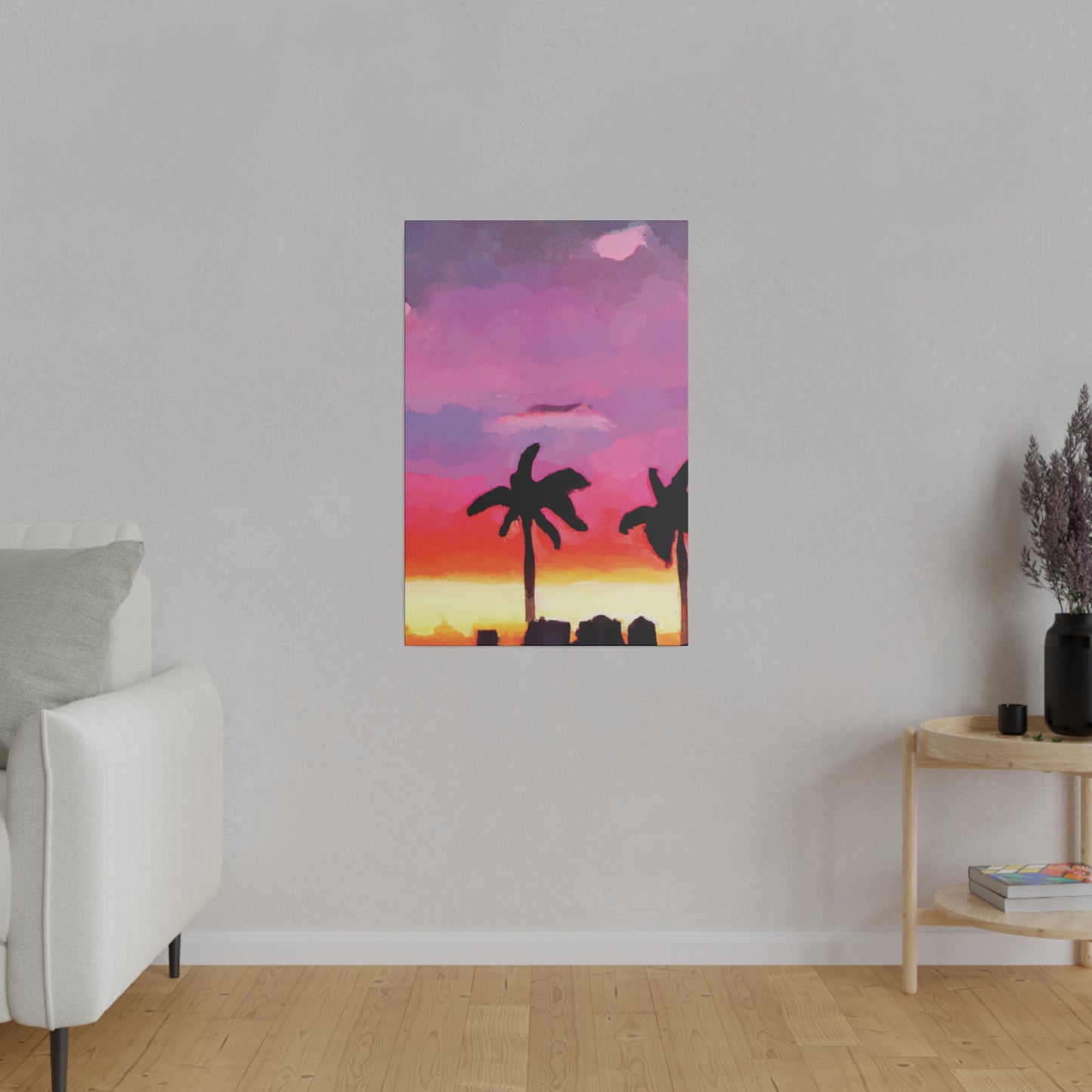 4393K - Miami Beach Sunset Painting Print | Miami | Beach | Sunset | Poster | Home Decor | Wall Art | Canvas