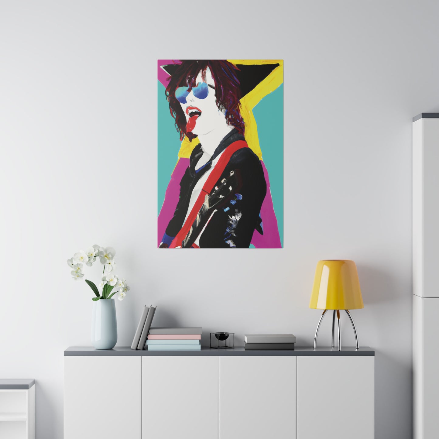 8865A - Rockstar Painting Print | Face | Abstract | Poster | Home Decor | Wall Art | Music Art | Canvas