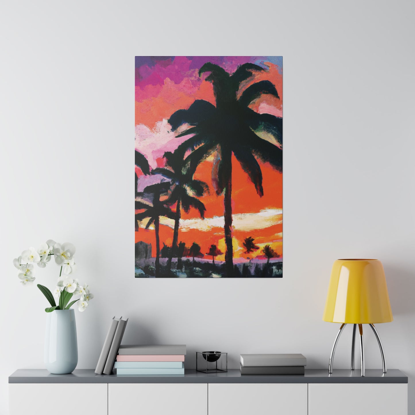 2734M - Miami Beach Sunset Painting Print | Miami | Beach | Sunset | Poster | Home Decor | Wall Art | Canvas