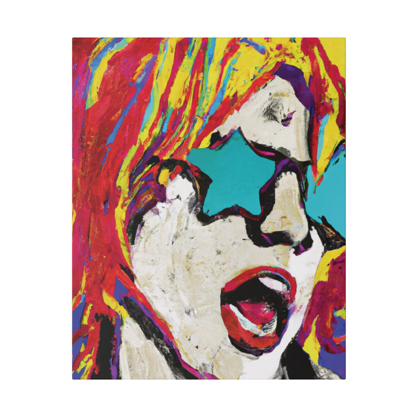 8876G - Rockstar Painting Print | Face | Abstract | Poster | Home Decor | Wall Art | Music Art | Canvas