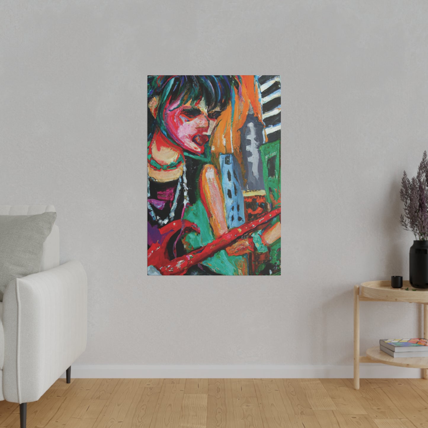 1744R - Rockstar Oil Painting Style Print | Poster | Home Decor | Wall Art | Music Art | Canvas