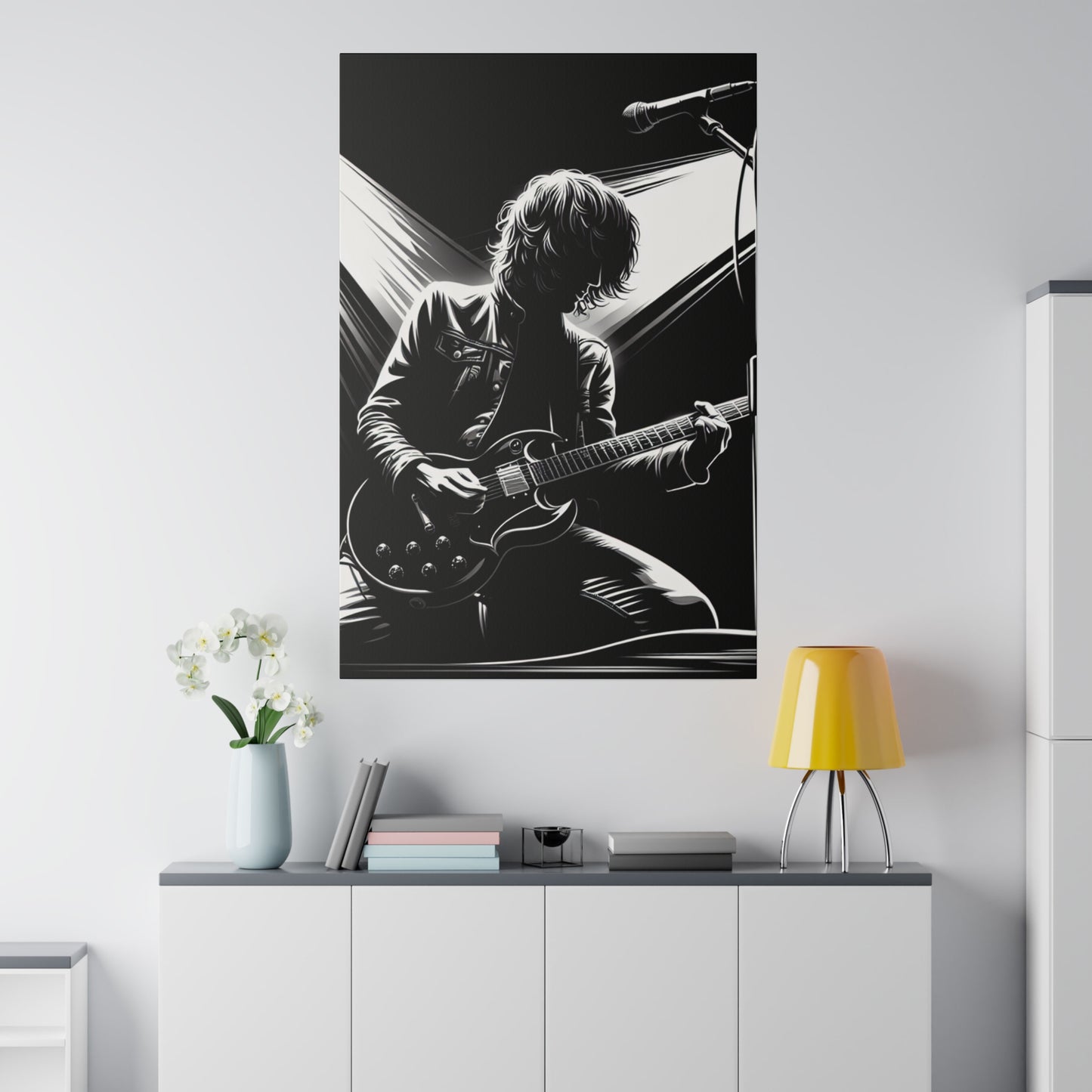 3921C - music art work, rockstar gifts, musician gift ideas, guitar art work, guitar artwork, guitar wall art canvas, playing guitar, decor