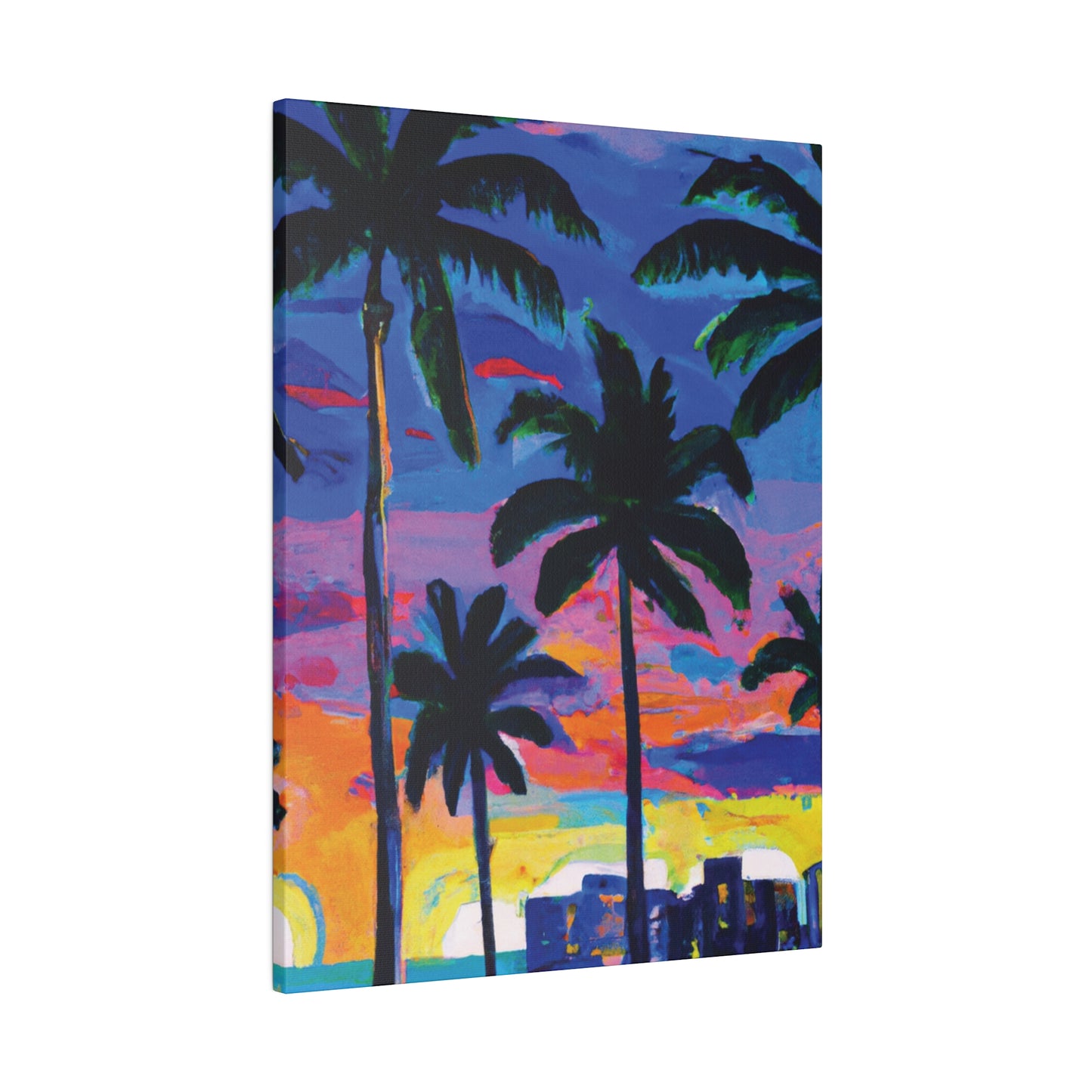 4621L - Miami Beach Sunset Painting Print | Miami | Beach | Sunset | Poster | Home Decor | Wall Art | Canvas