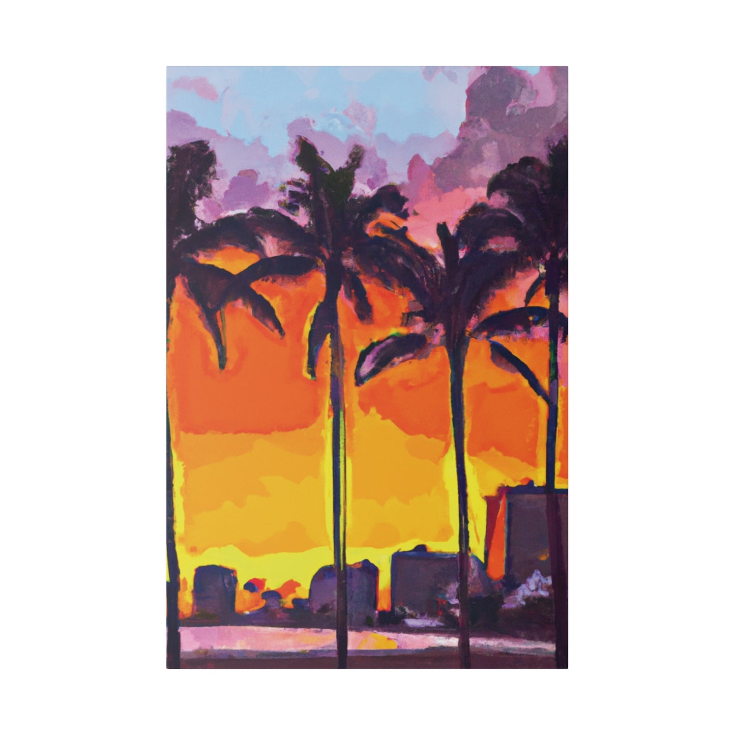 7392A - Miami Beach Sunset Painting Print | Miami | Beach | Sunset | Poster | Home Decor | Wall Art | Canvas