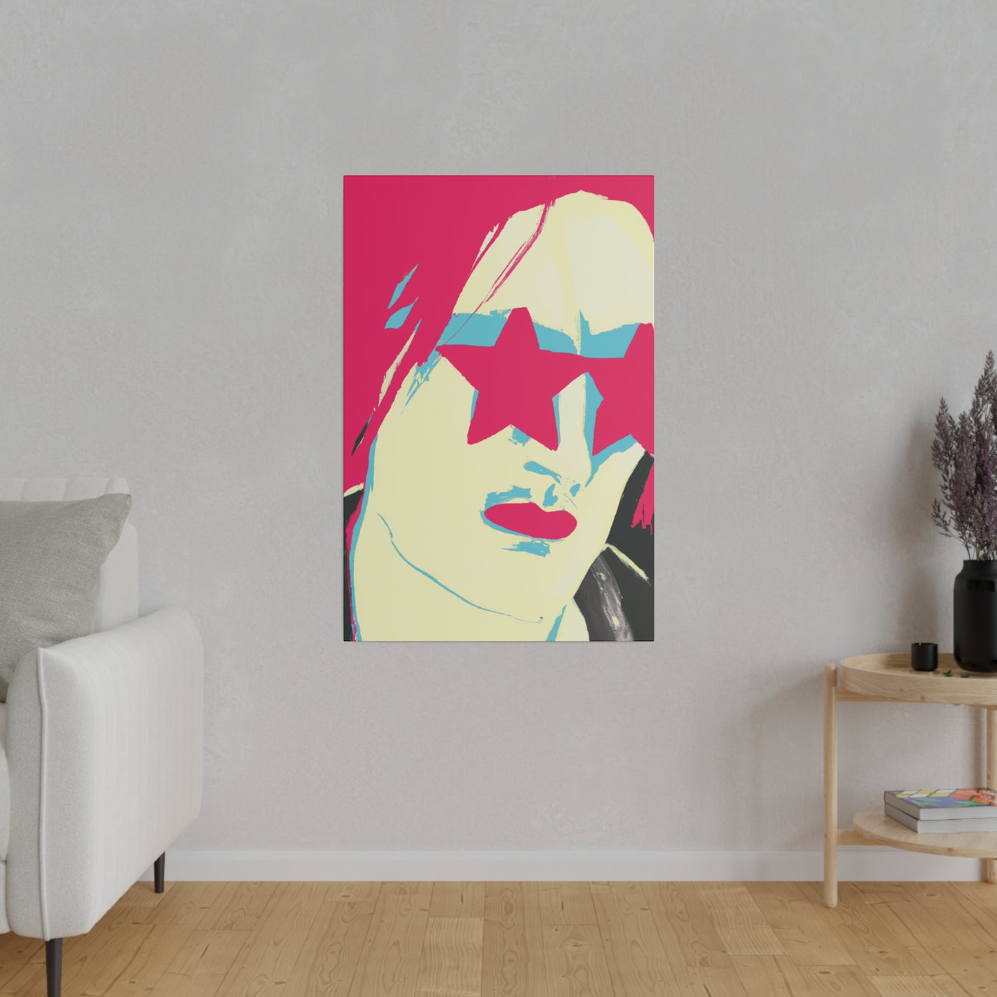 9695Y - Rockstar Painting Print | Face | Abstract | Poster | Home Decor | Wall Art | Music Art | Canvas