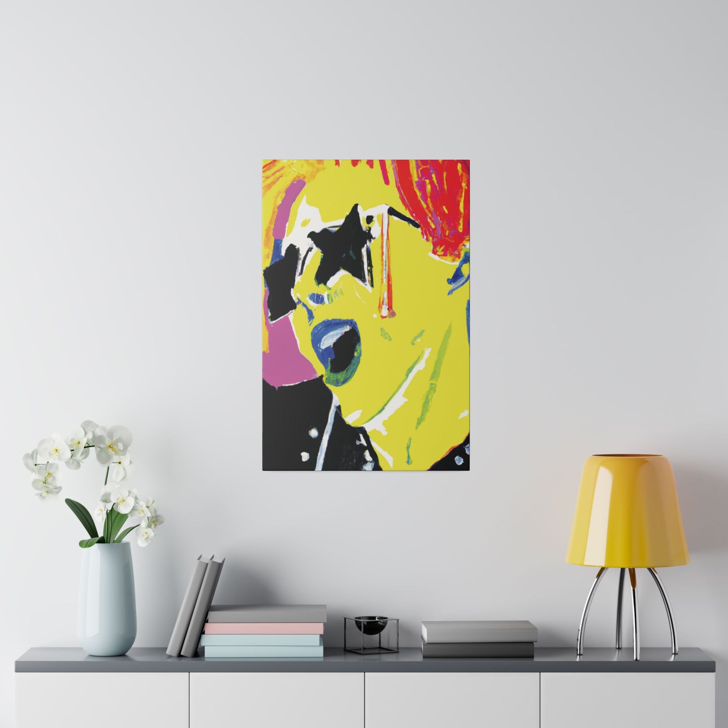 1328F - Rockstar Painting Print | Face | Abstract | Poster | Home Decor | Wall Art | Music Art | Canvas