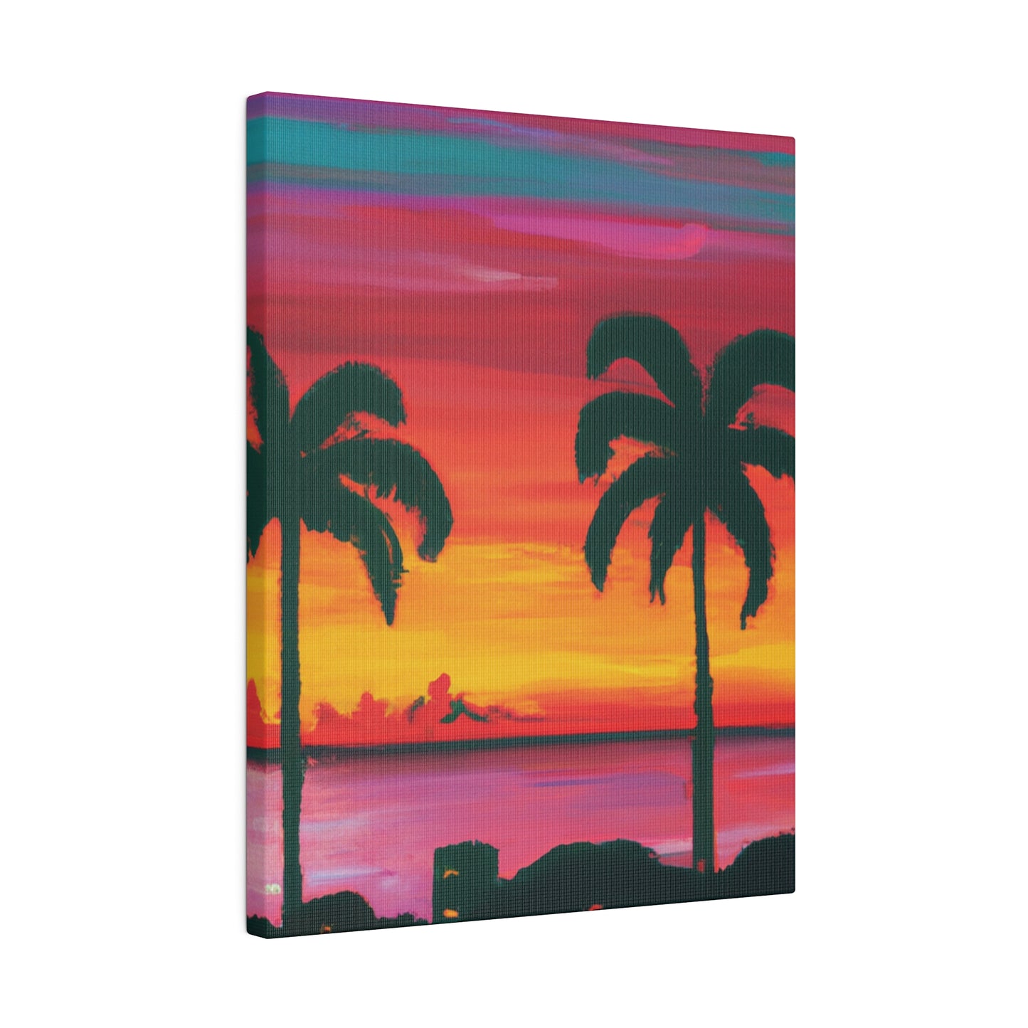 3275A - Miami Beach Sunset Painting Print | Miami | Beach | Sunset | Poster | Home Decor | Wall Art | Canvas