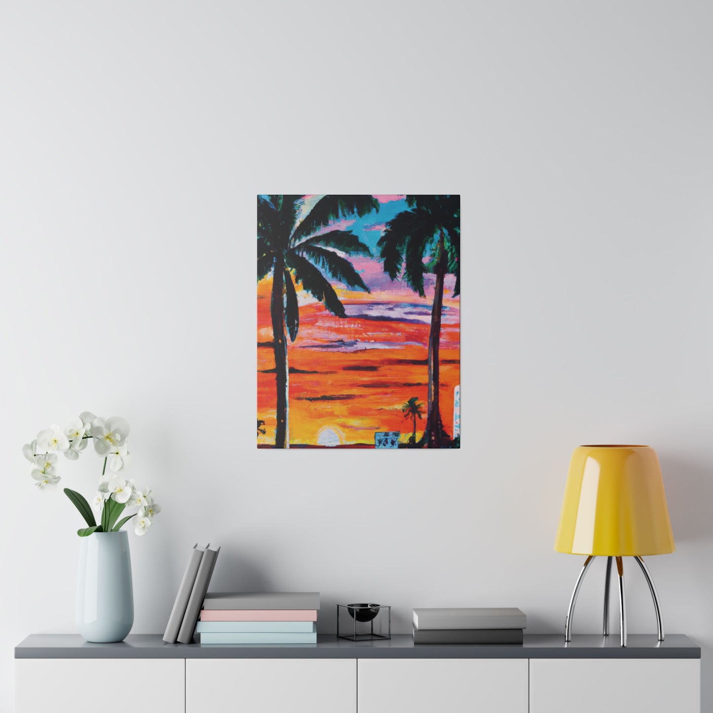 7358V - Miami Beach Sunset Painting Print | Miami | Beach | Sunset | Poster | Home Decor | Wall Art | Canvas