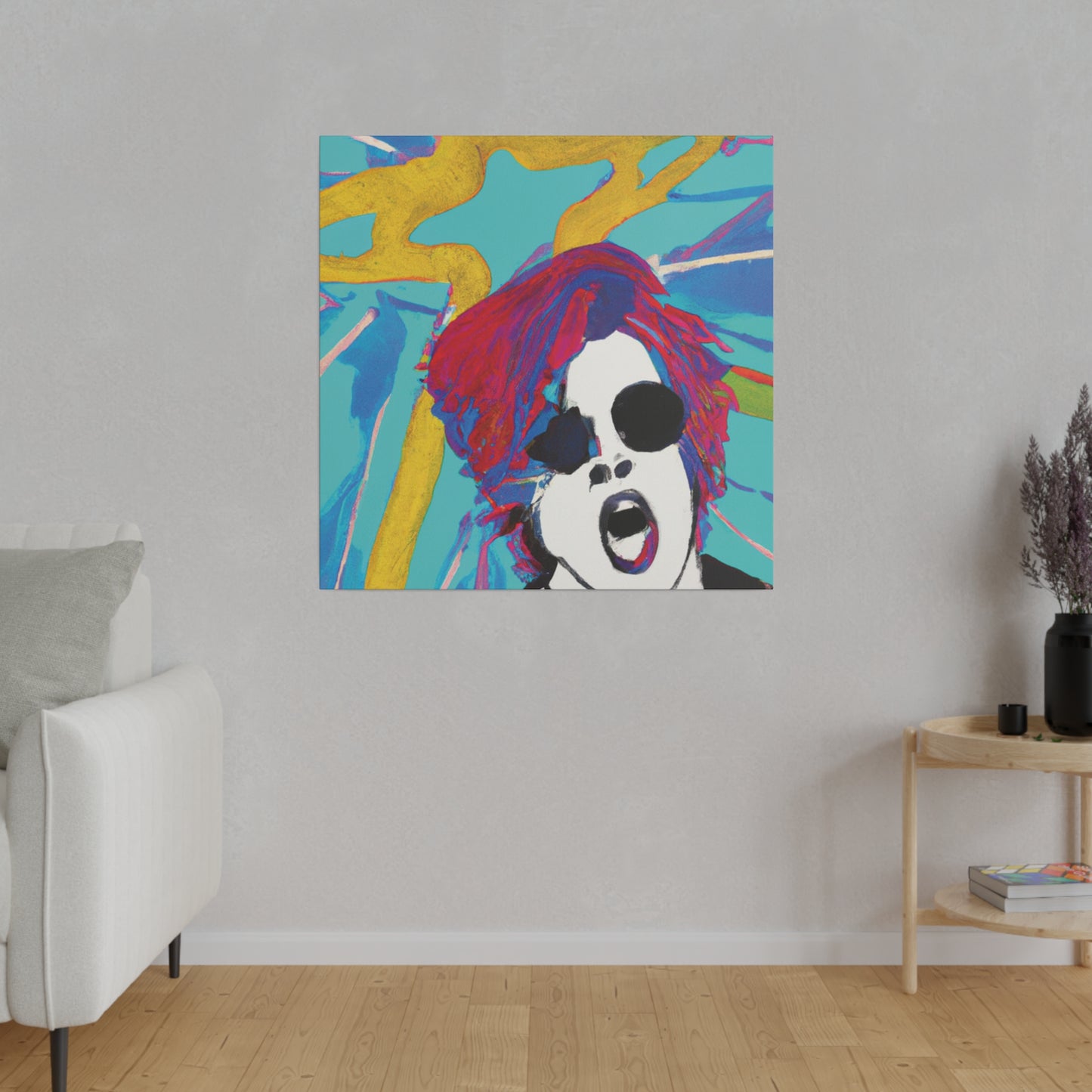 4567A - Rockstar Painting Print | Face | Abstract | Poster | Home Decor | Wall Art | Music Art | Canvas