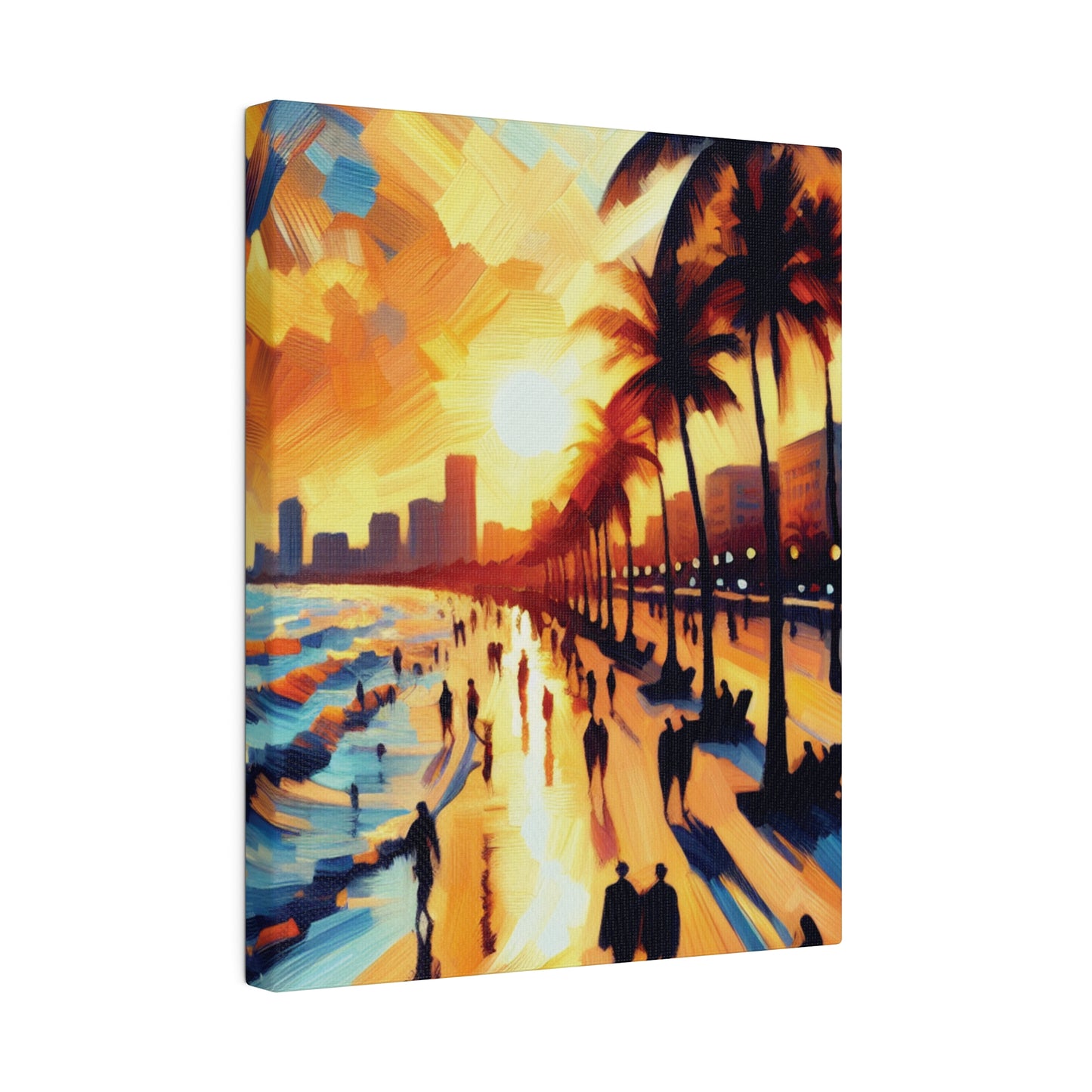 7846G - Miami Beach Sunset Painting Print | Miami | Beach | Sunset | Poster | Home Decor | Wall Art | Canvas