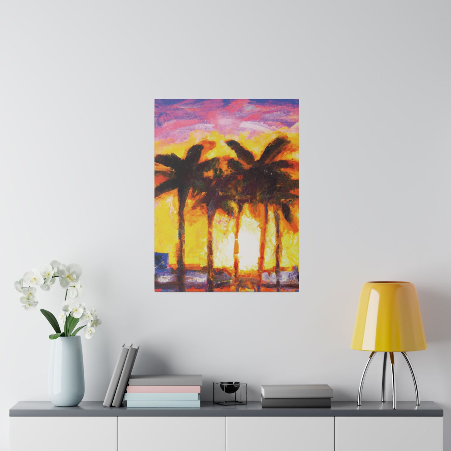 1535V - Miami Beach Sunset Painting Print | Miami | Beach | Sunset | Poster | Home Decor | Wall Art | Canvas