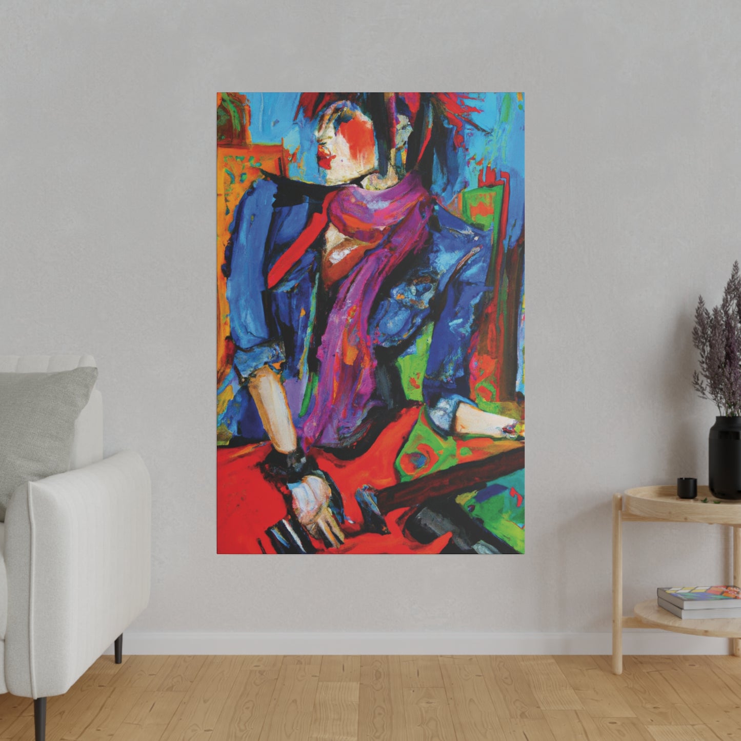 7293V - Rockstar Oil Painting Style Print | Poster | Home Decor | Wall Art | Music Art | Canvas