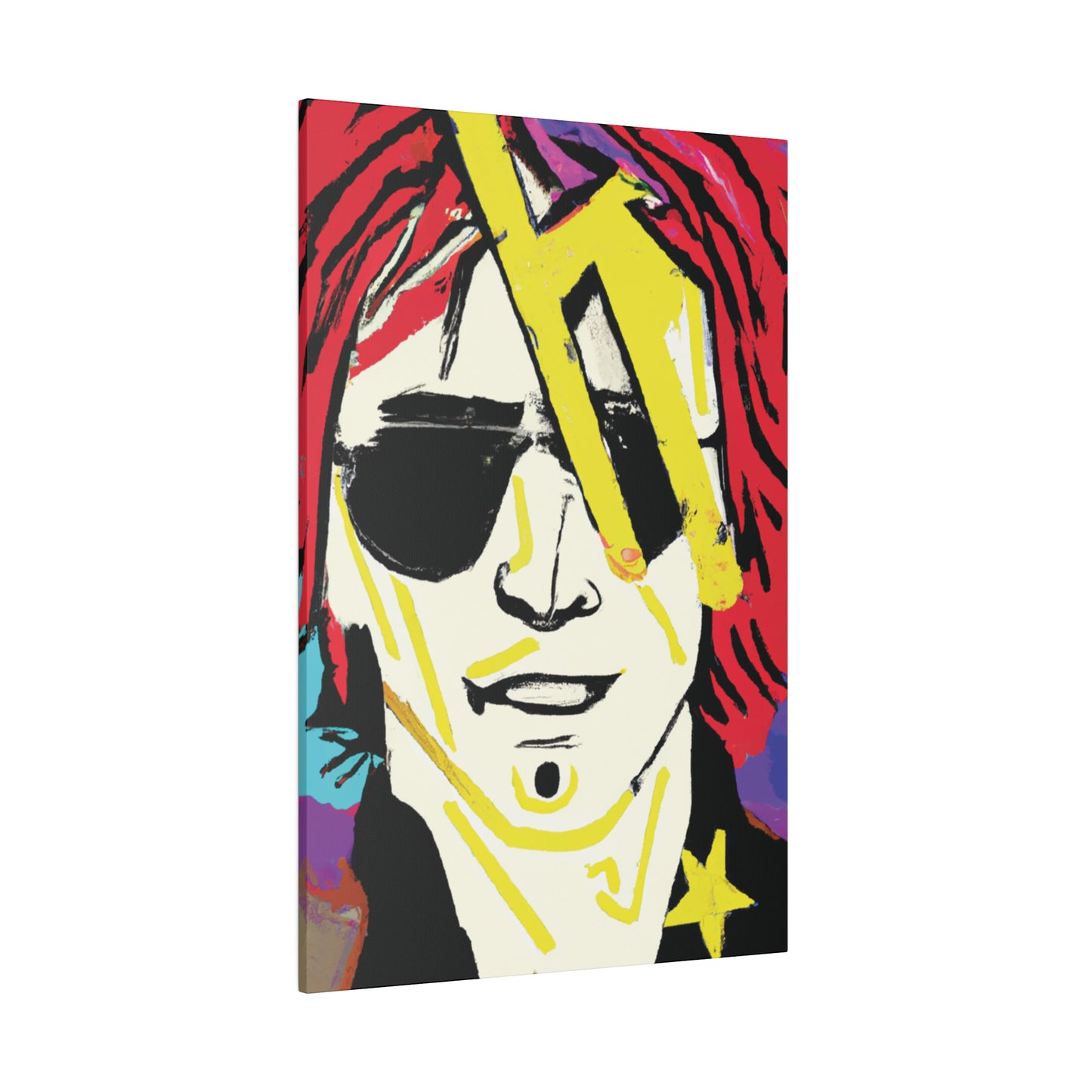 7106Z - Rockstar Painting Print | Face | Abstract | Poster | Home Decor | Wall Art | Music Art | Canvas