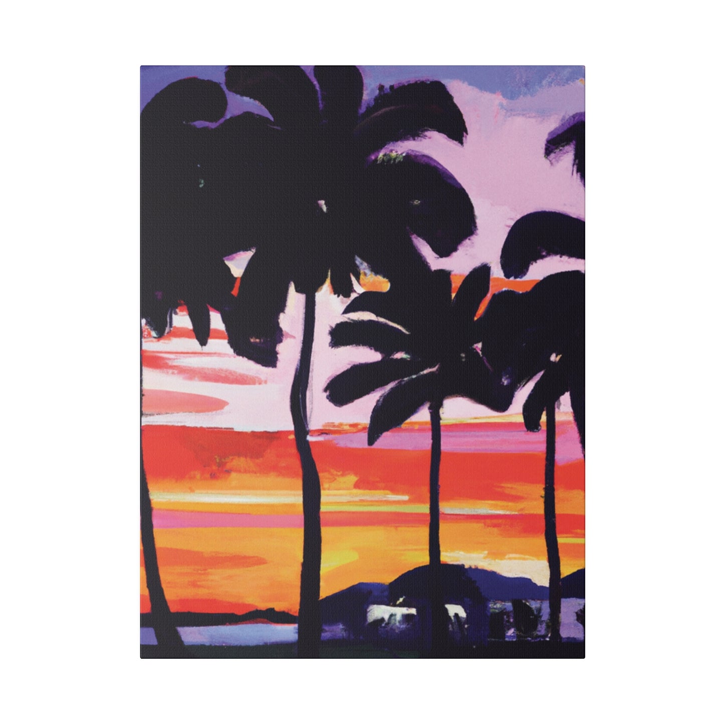 2948T - Miami Beach Sunset Painting Print | Miami | Beach | Sunset | Poster | Home Decor | Wall Art | Canvas