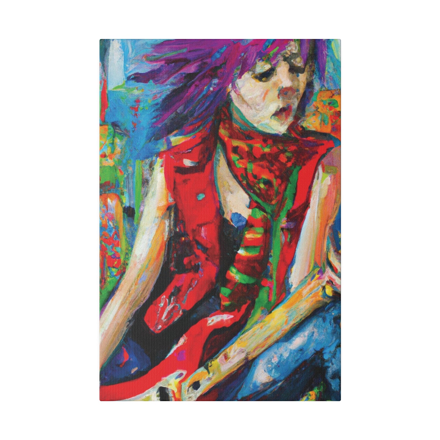 6732Q - Rockstar Oil Painting Style Print | Poster | Home Decor | Wall Art | Music Art | Canvas