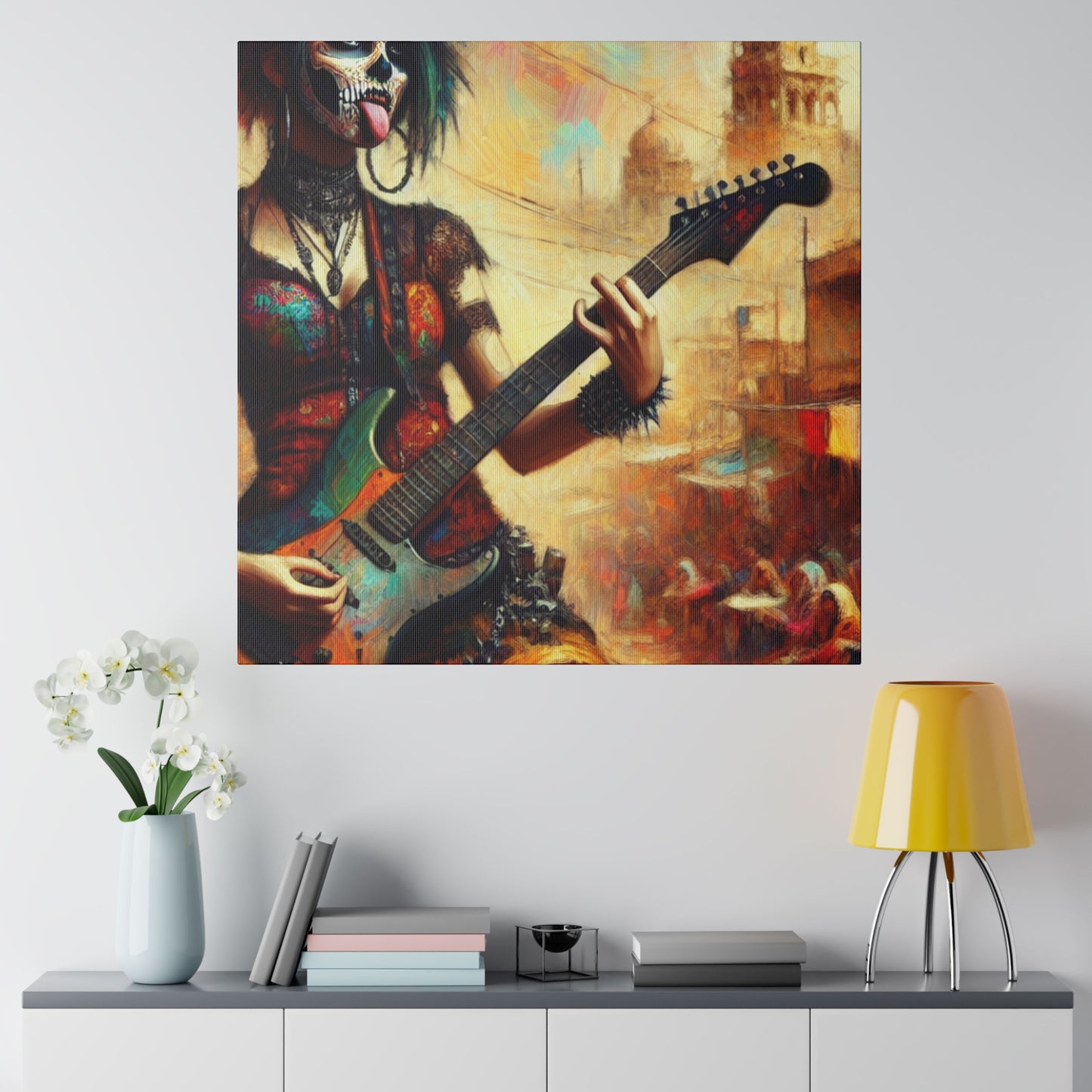 3752F - Rockstar Oil Painting Style Print | Poster | Home Decor | Wall Art | Music Art | Canvas