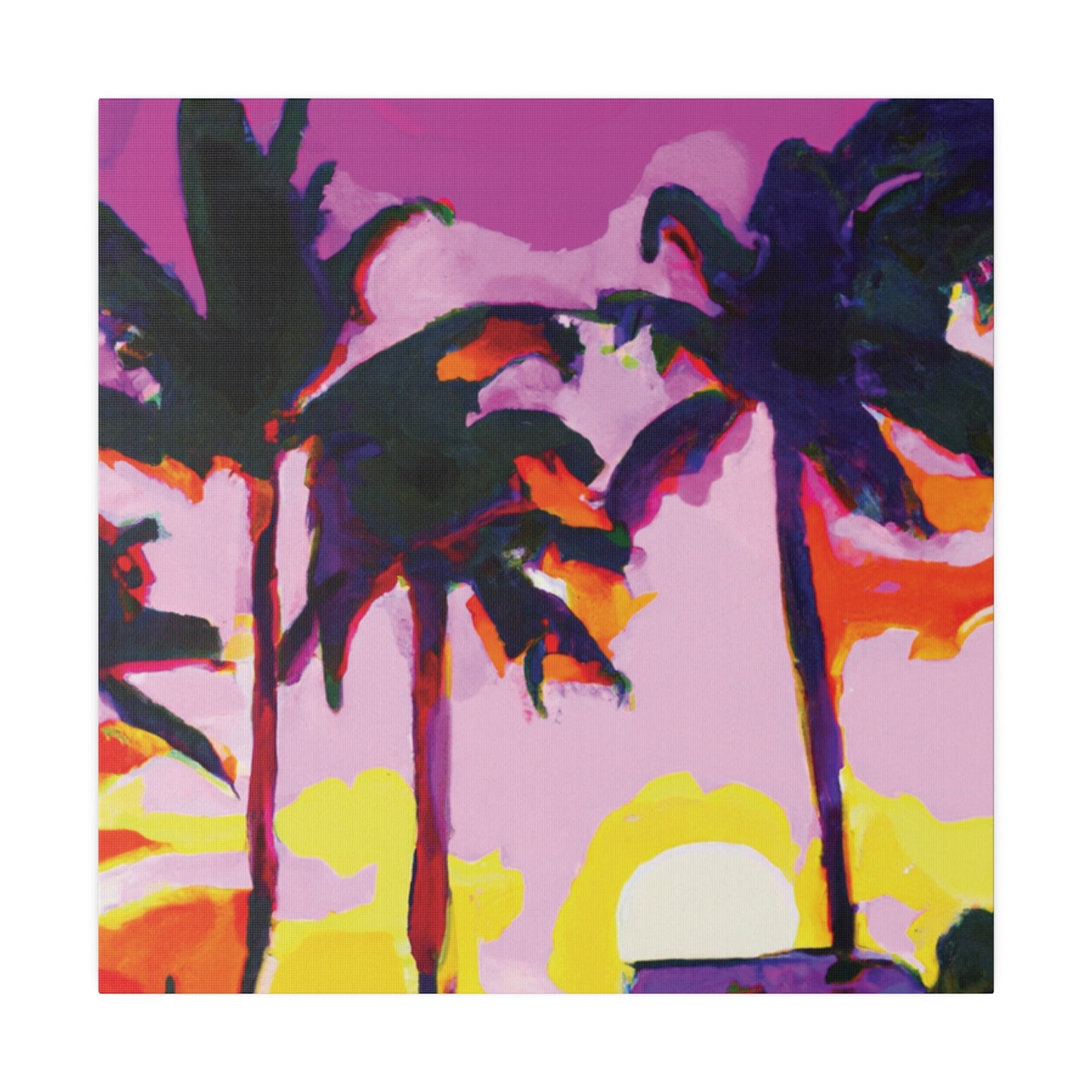 7146G - Miami Beach Sunset Painting Print | Miami | Beach | Sunset | Poster | Home Decor | Wall Art | Canvas