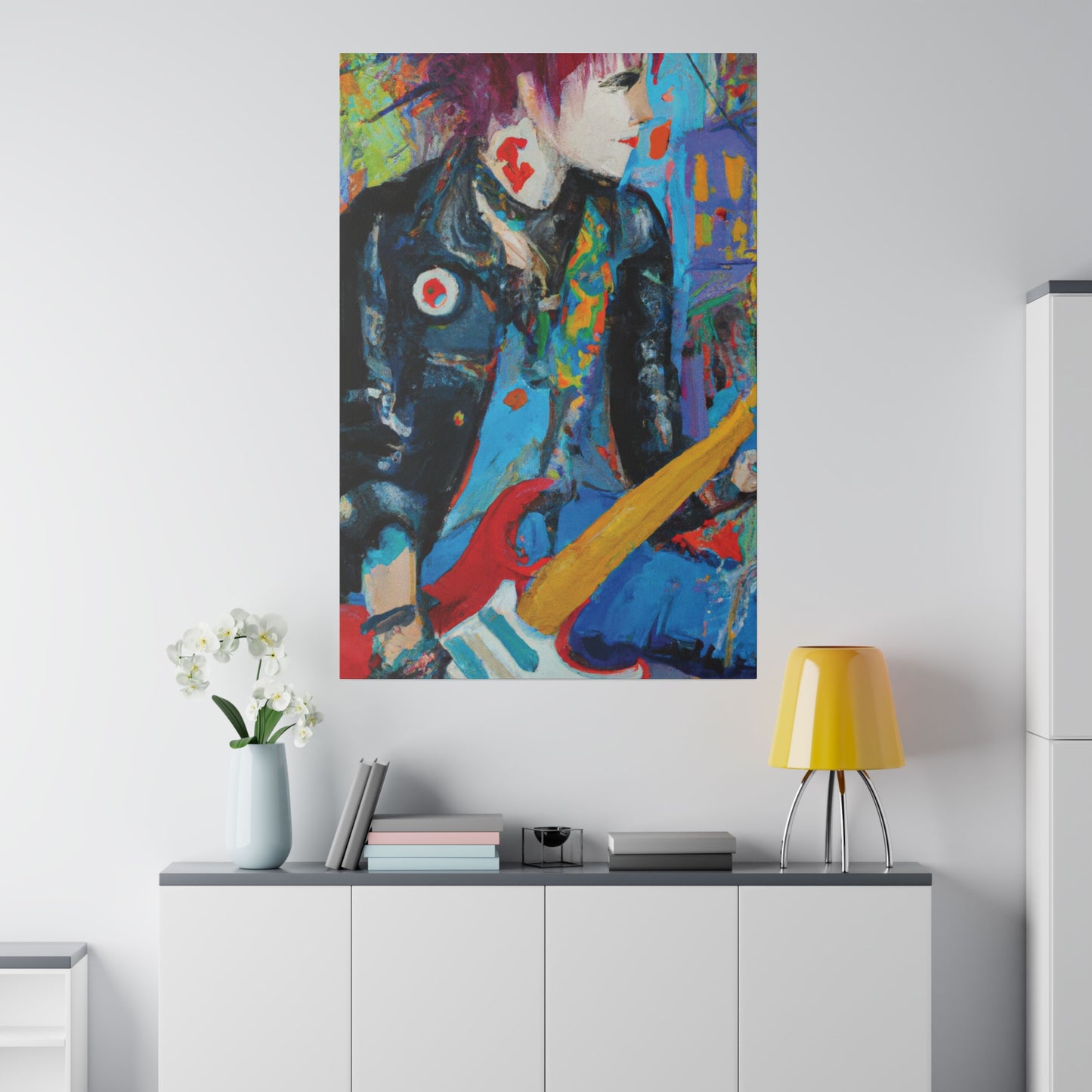 4391Q - Rockstar Oil Painting Style Print | Poster | Home Decor | Wall Art | Music Art | Canvas