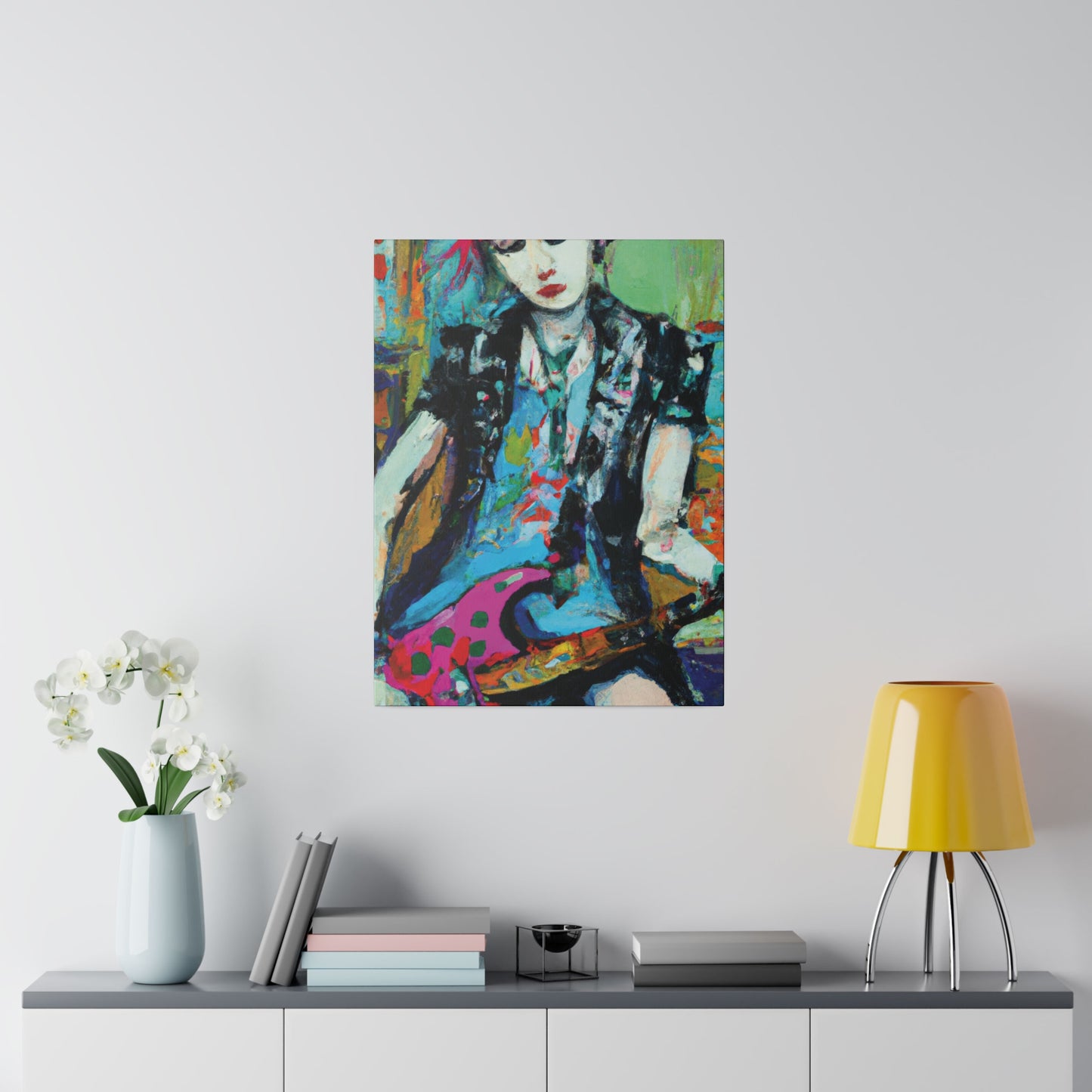 8725A - Rockstar Oil Painting Style Print | Poster | Home Decor | Wall Art | Music Art | Canvas