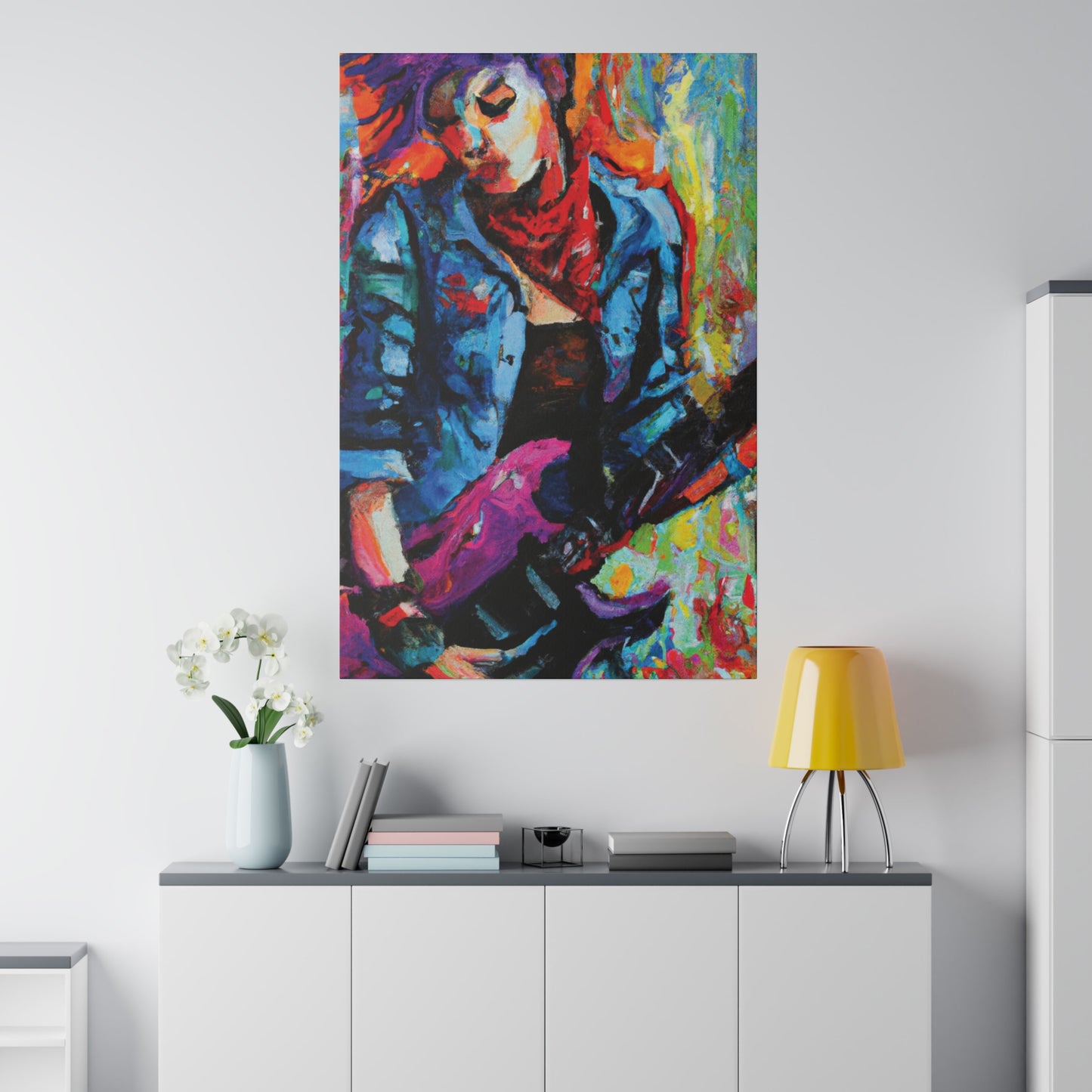 9531Q - Rockstar Oil Painting Style Print | Poster | Home Decor | Wall Art | Music Art | Canvas